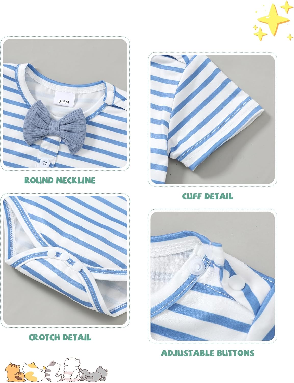 SanMio 0-18 Mo Lunar Baby Boy ROMPER SUSPENDER SET