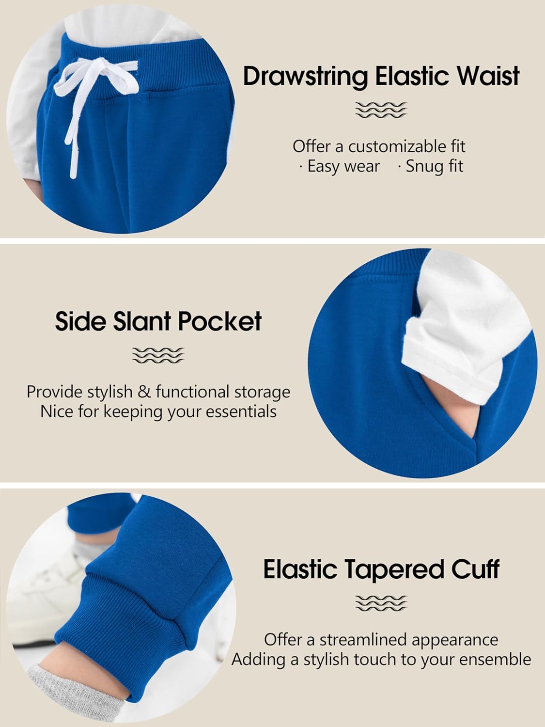 Resinta 3Pack Baby Boys Fleece Joggers