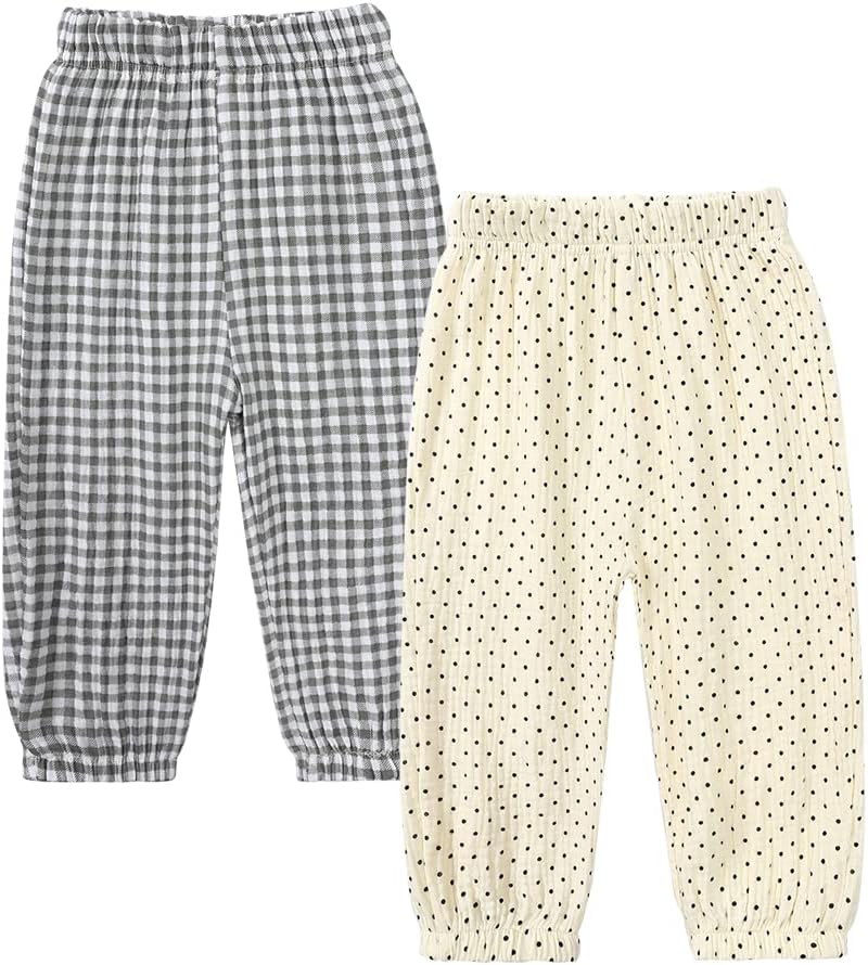 2-Piece Soft Cotton Linen Toddler Pants