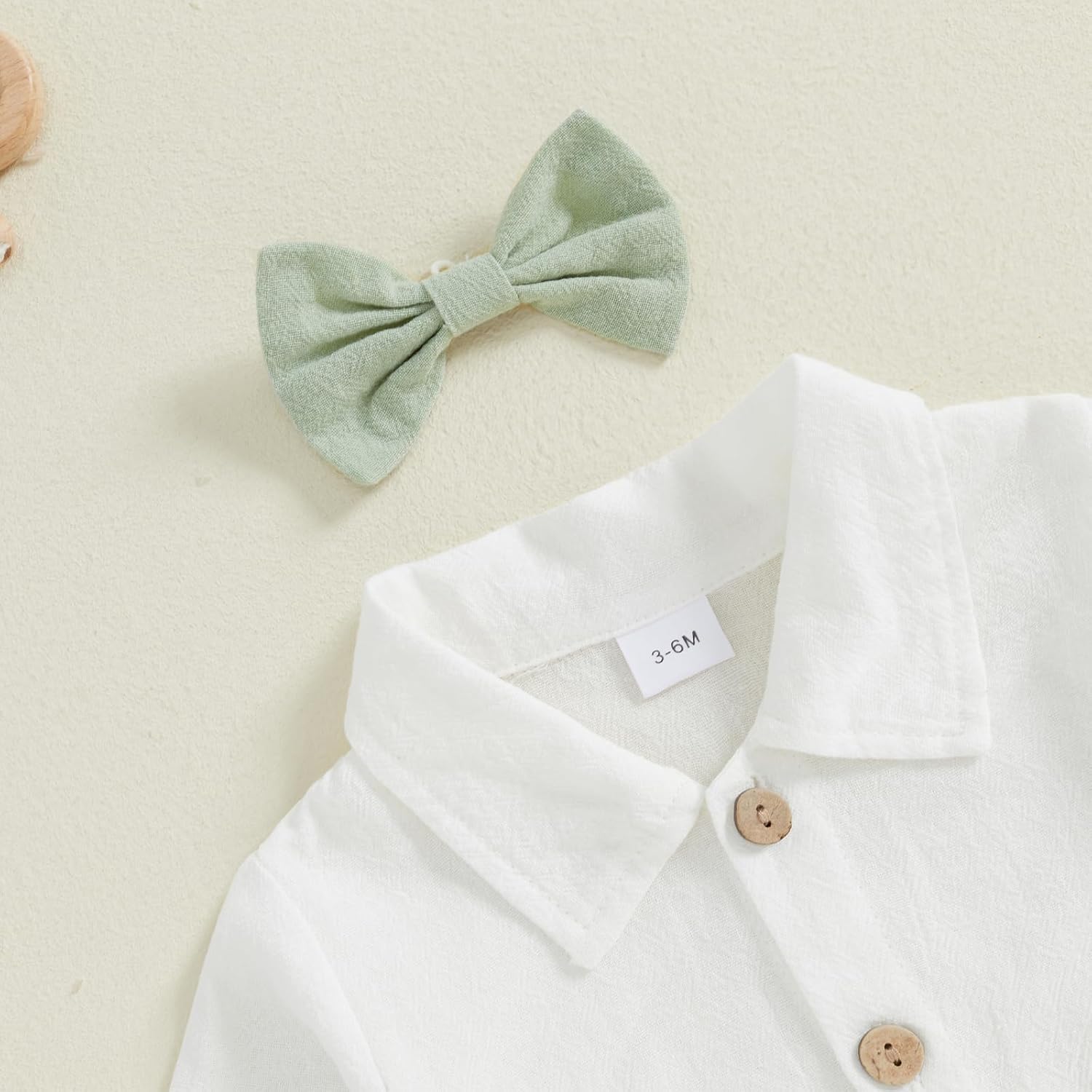 Newborn Baby Boy Bowtie Romper Set with Owsl Overalls