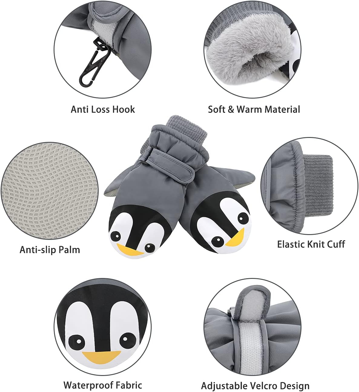 Warm Winter Lined Toddler Mittens