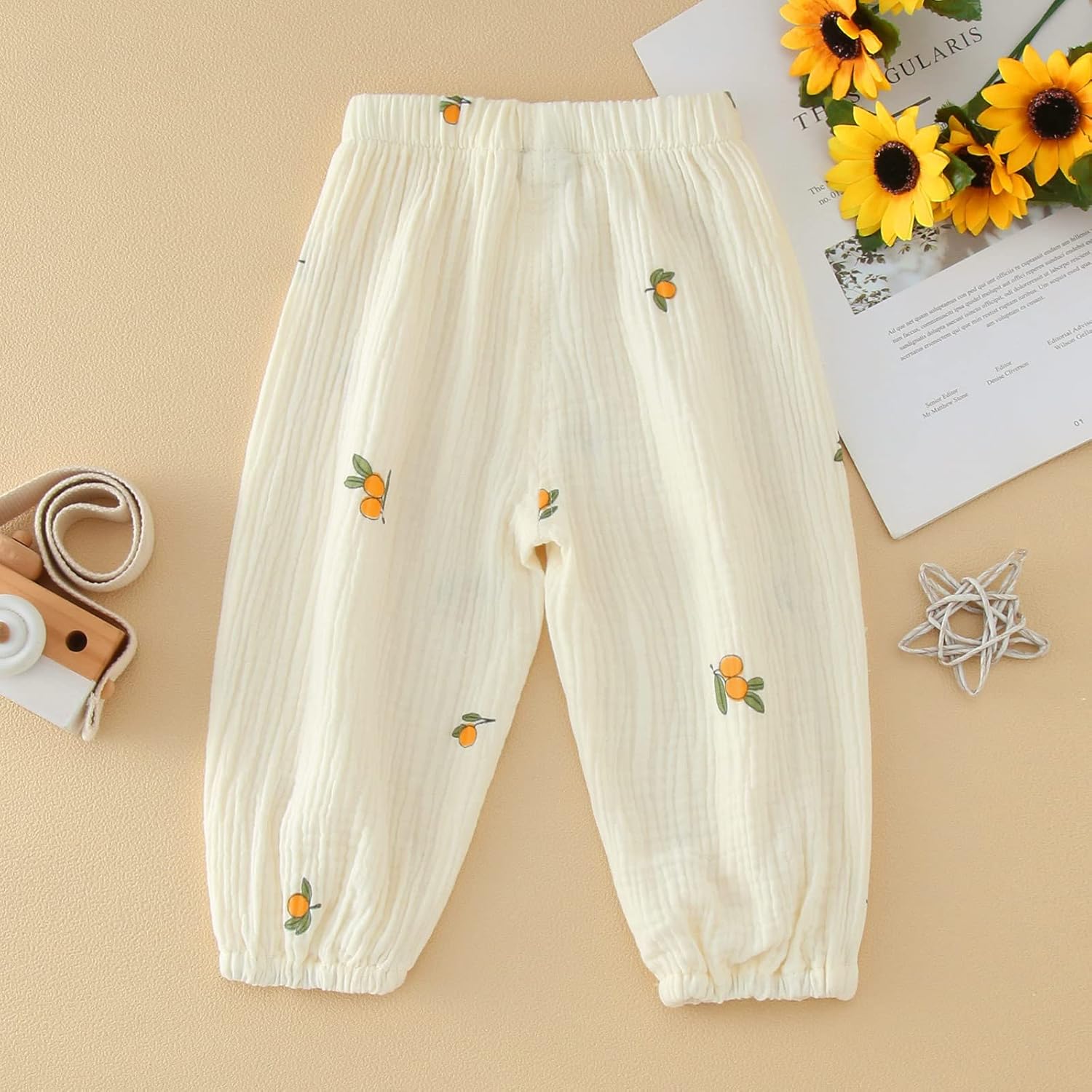 Toddler Linen Elastic Harem Pants for Boys and Girls 1