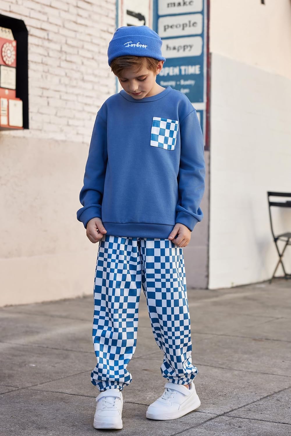 Arshiner Boys Fleece Sweatshirt Pants Outfit Set