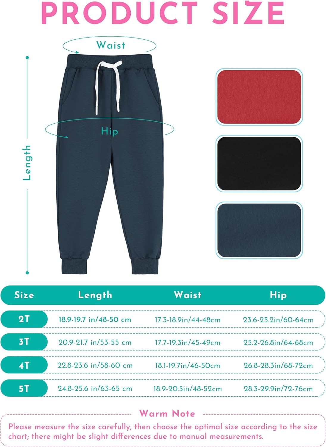 Resinta 3 Pack Toddler Boy Sweatpants with Pockets