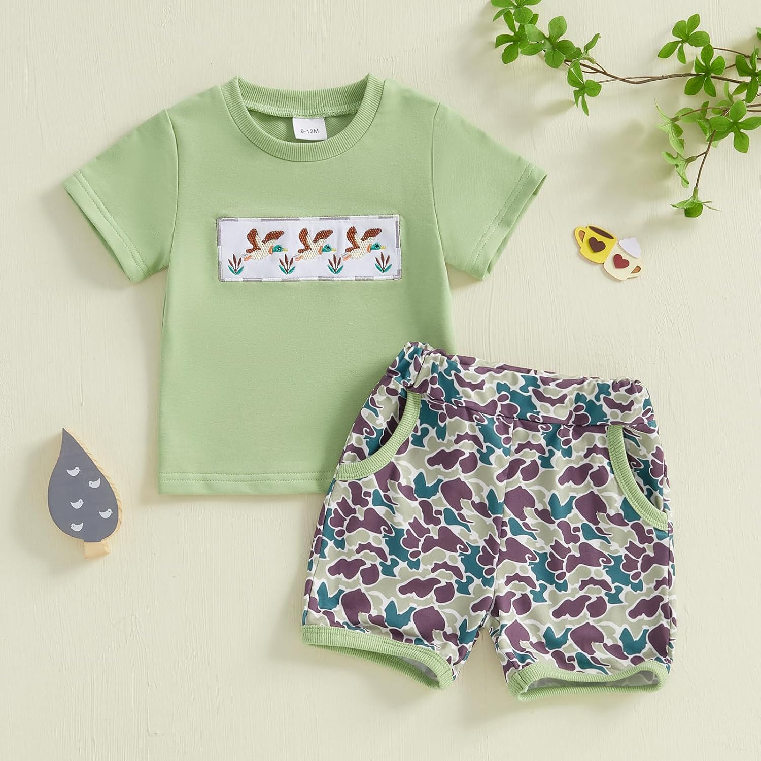 Duck Embroidered Outfit for Toddlers