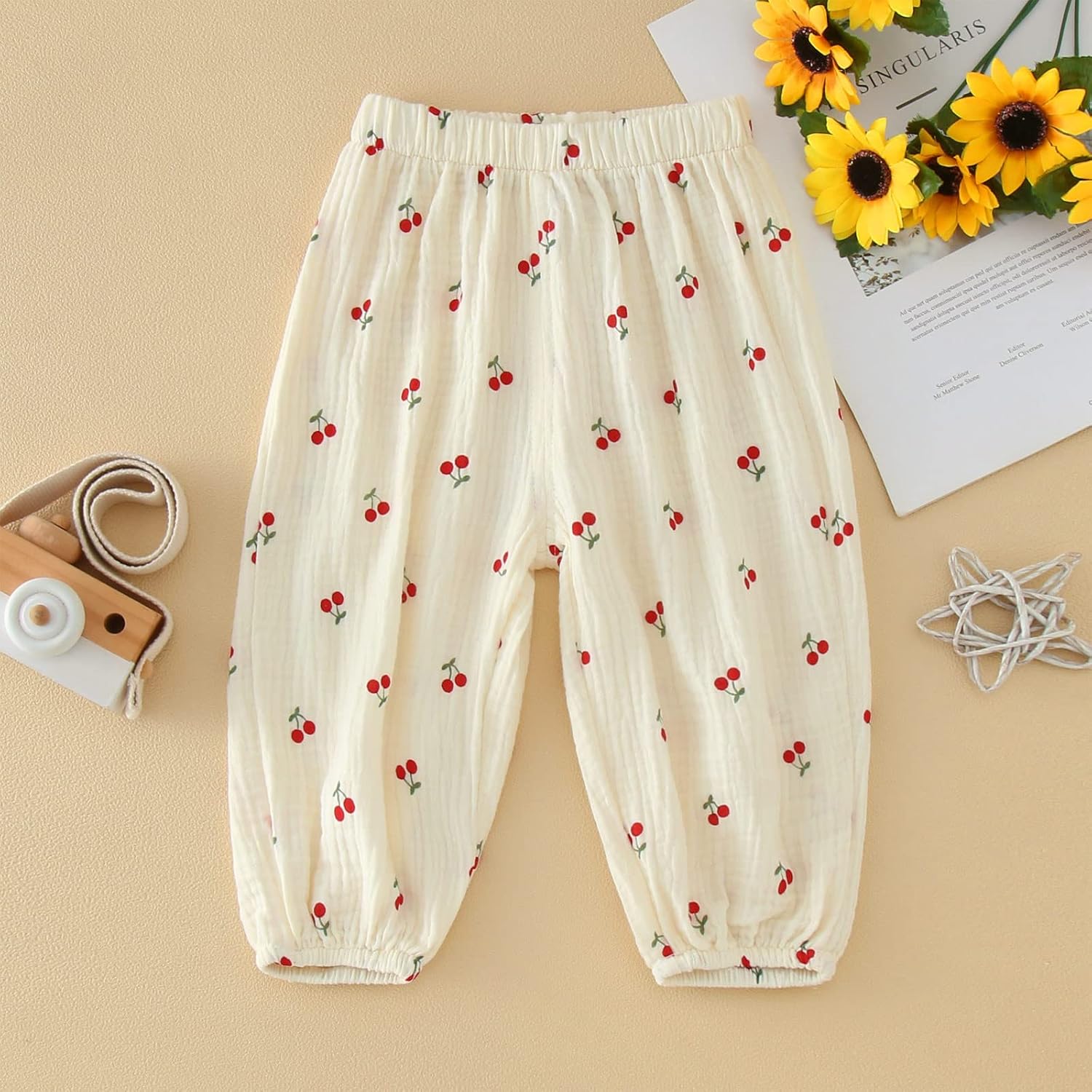 Toddler Boys Loveable Casual Fruity Floral Print Elastic Harem Pants