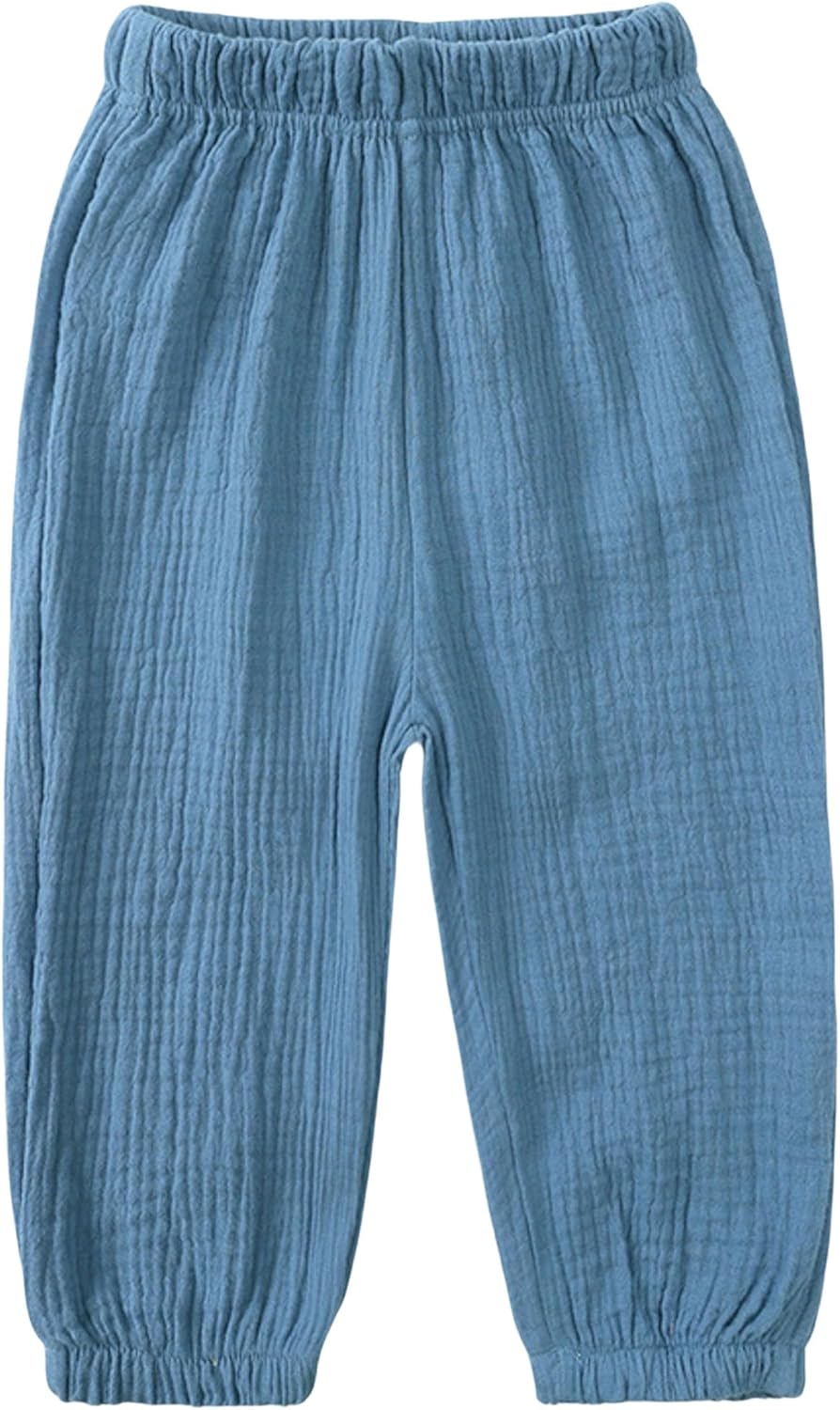 Elastic waist toddler boys girls cotton lounge pants