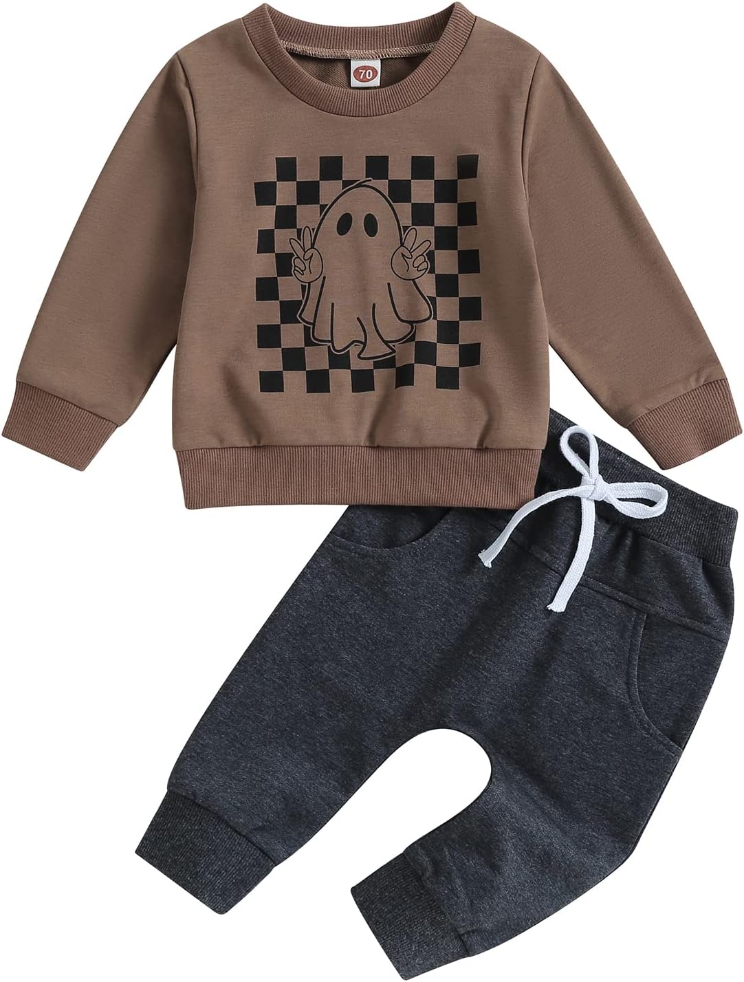 TheFound Toddler Halloween Infant Boy TruckGhost Print Outfit Set
