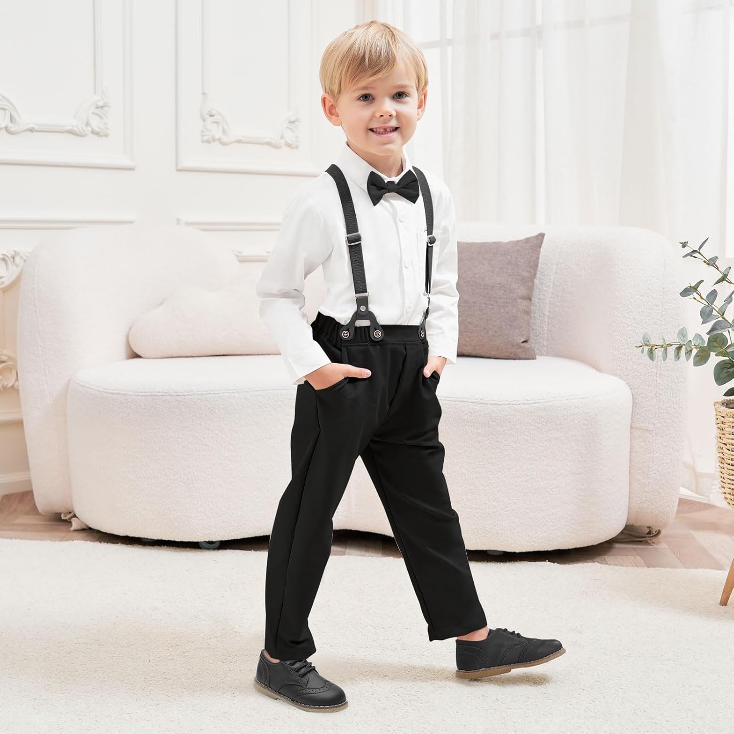 Perfect Toddler Boy Outfit 12M-8Y Cotton Button Down Pants Set