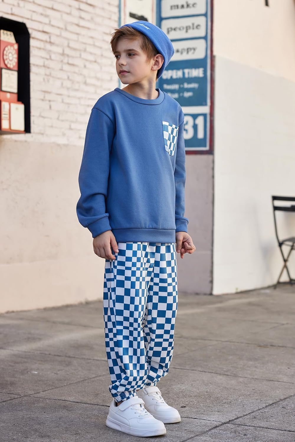 Arshiner Boys Fleece Sweatshirt Pants Outfit Set
