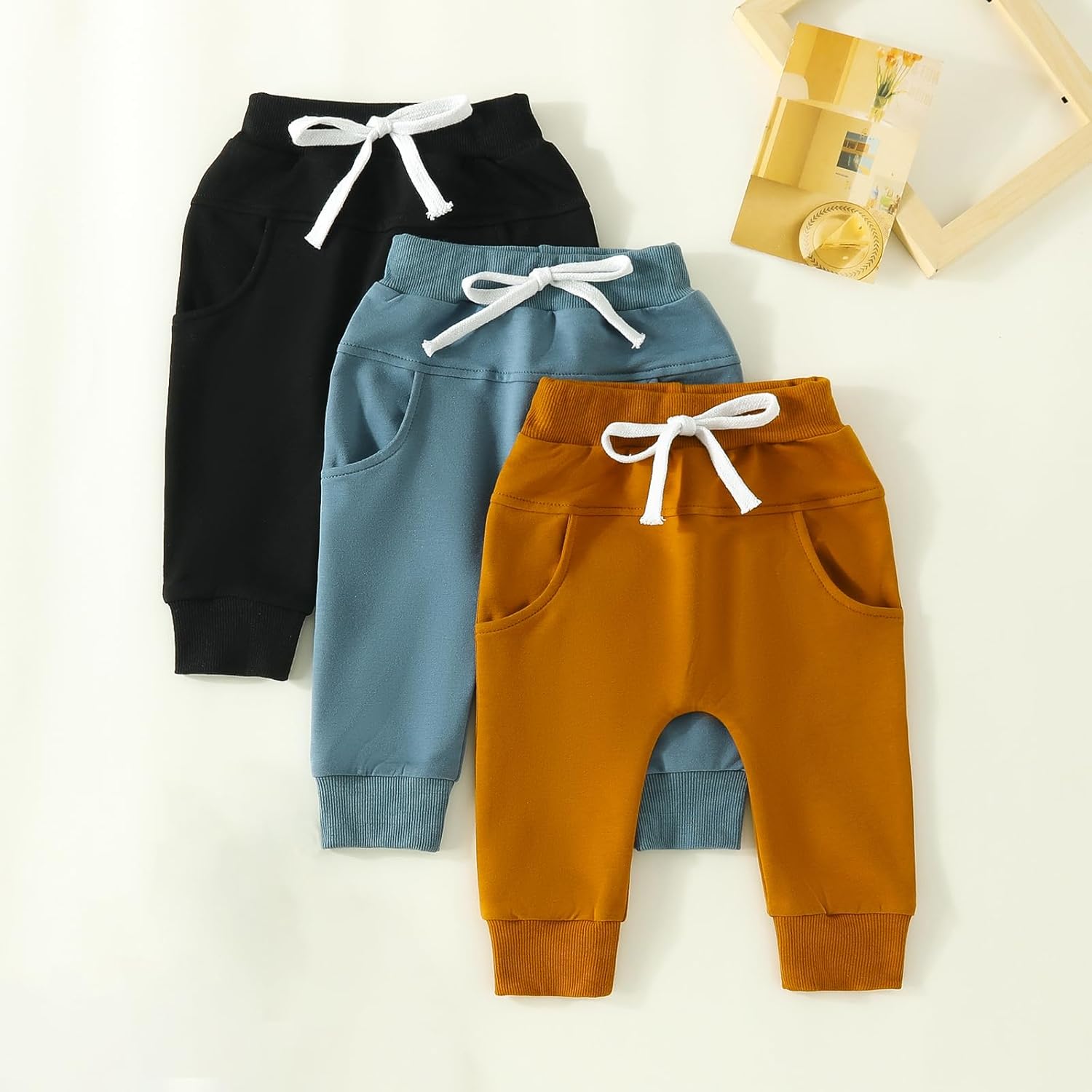 3-Pack Cotton Toddler Pants Animated Elastic Waist
