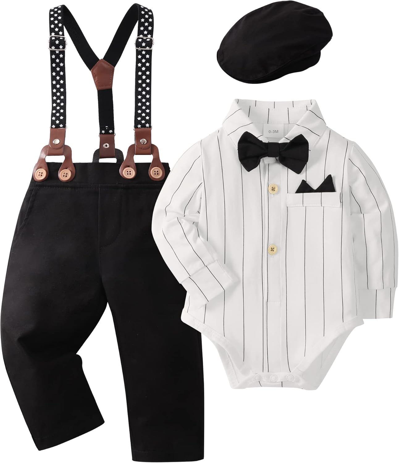 YALLET Boys Tuxedo Set 0-18M