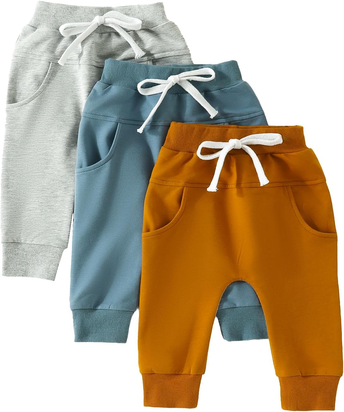 3-Piece Toddler Boys Solid Cargo Pants