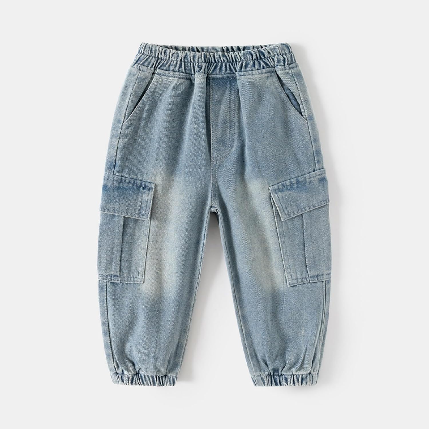T toddler boys washed distressed denim joggers