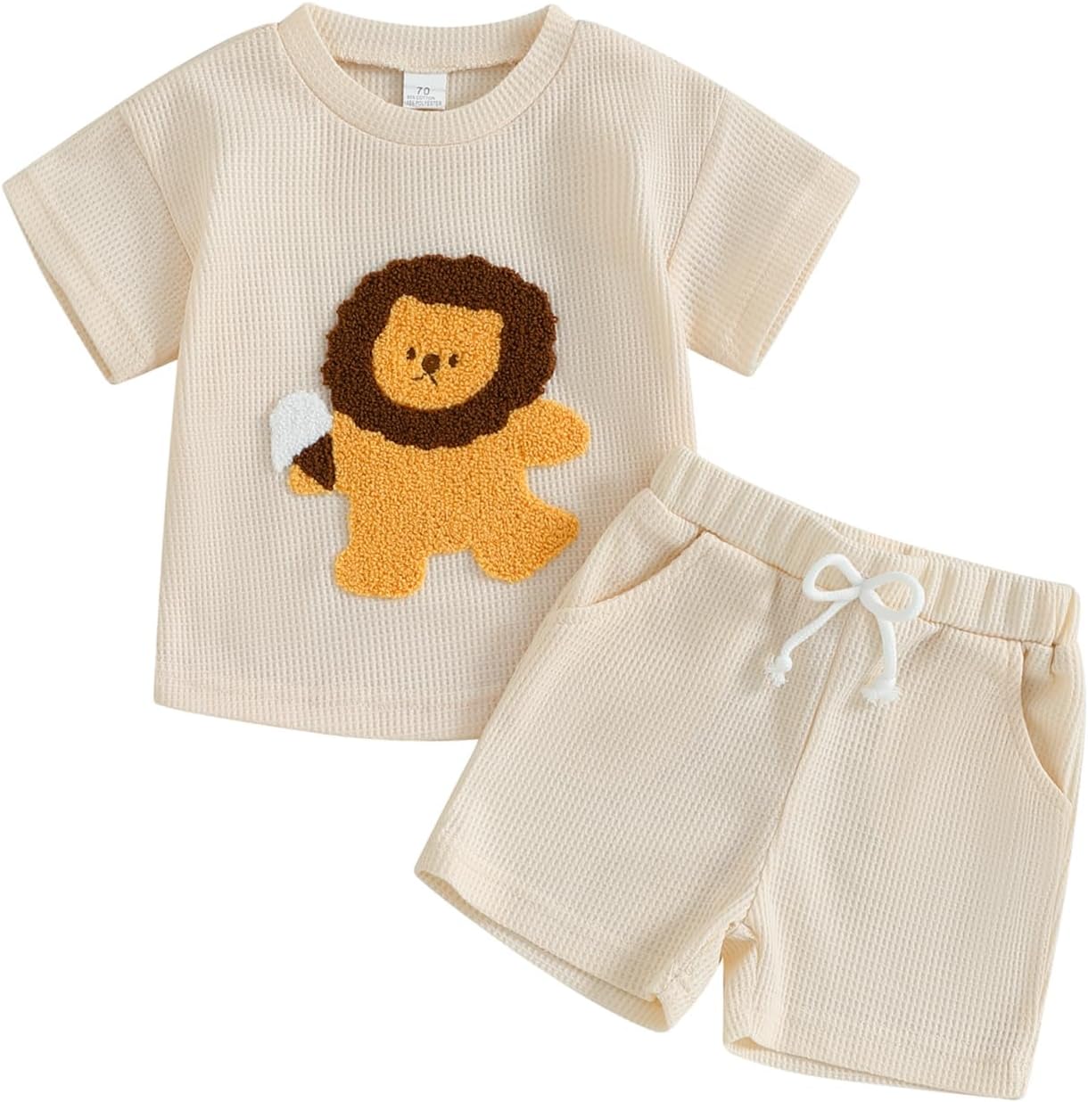 Flip-Flop Style toddler Boy summer outfit with EMBARc BeigePink