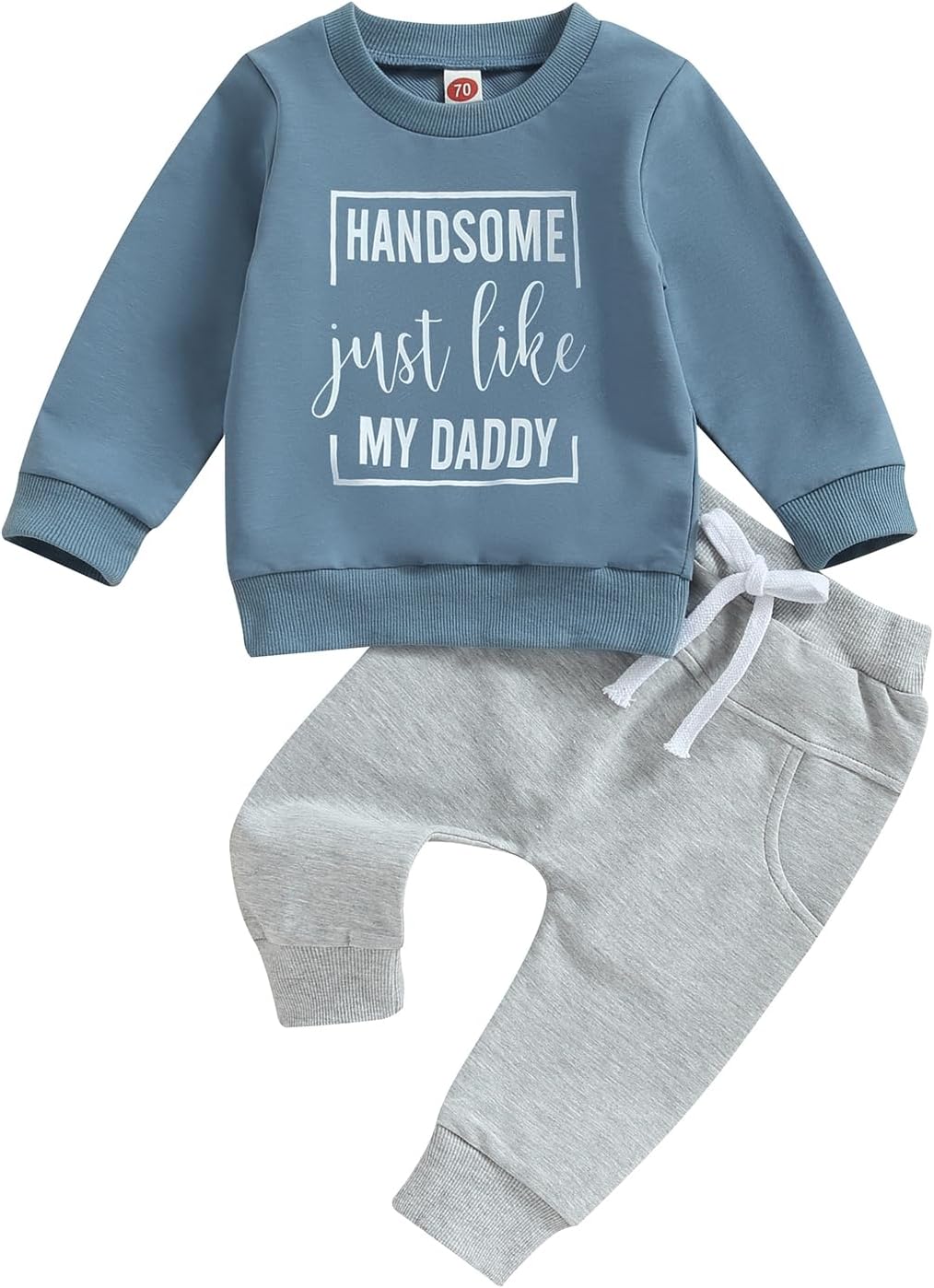 Toddler Fall Clothing Set Little Dude Dad Letter Sweatsuit Toddler Boys Fall Fashion