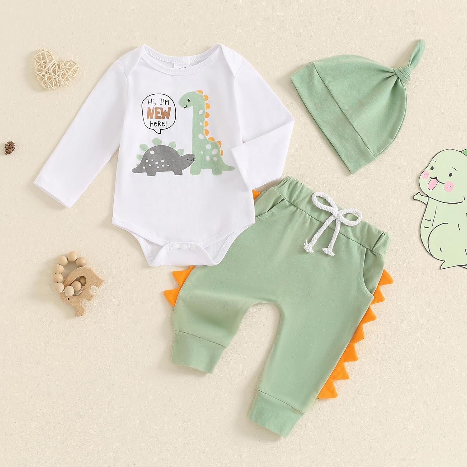 cloefairy dinosaur baby set - looser fit baby boys newborn beyond