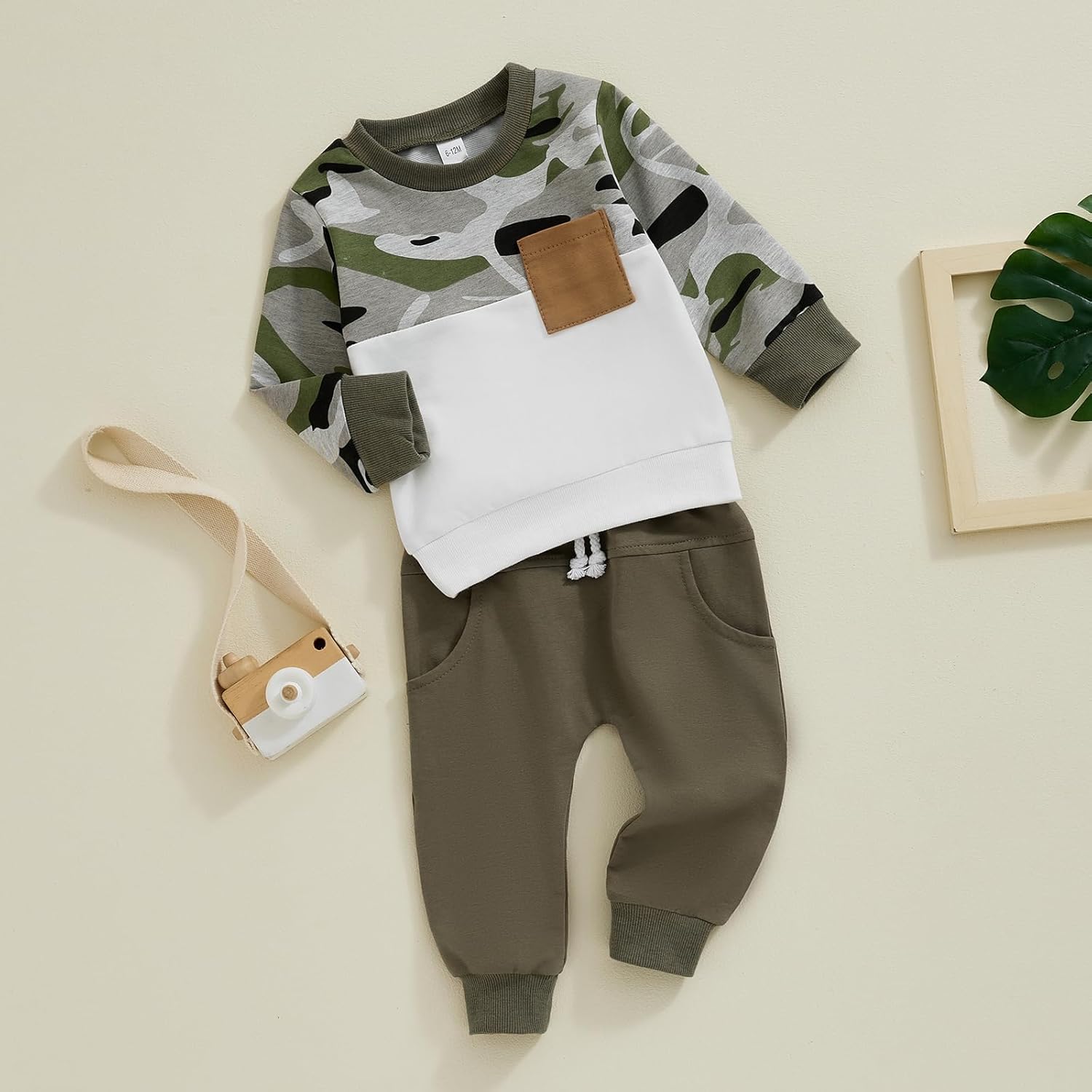 Pudcoco Toddler Fall Winter Camouflage outfit