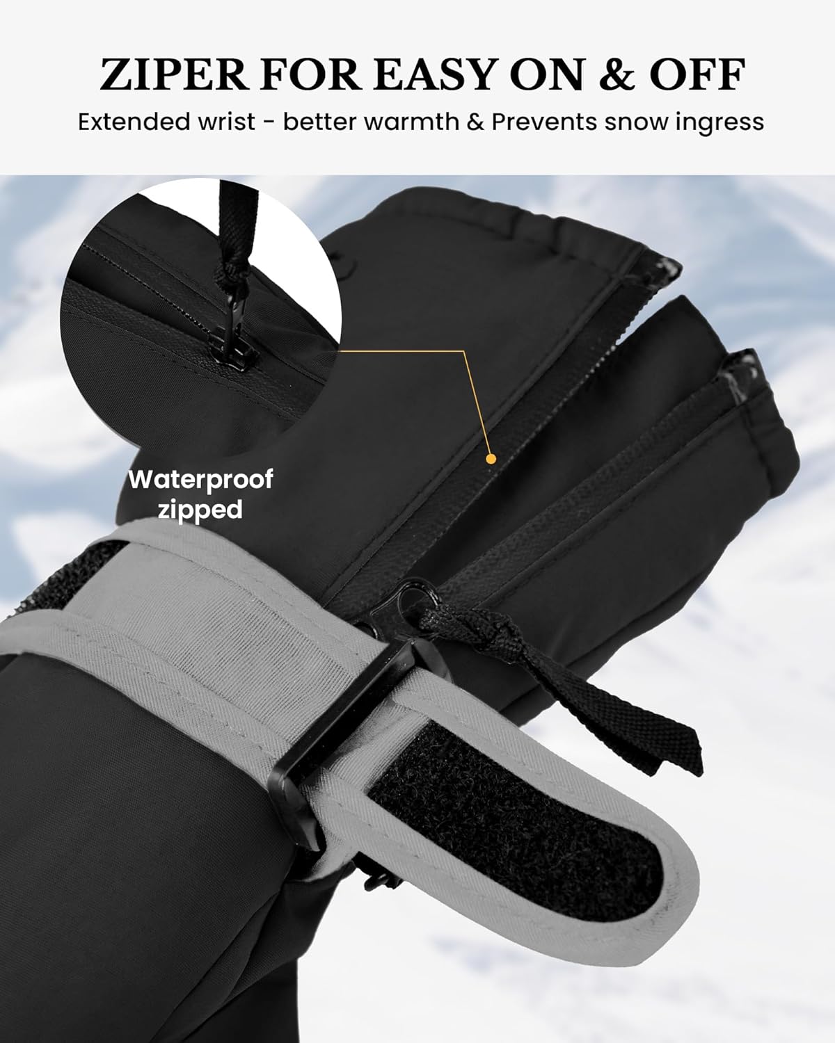Caracaleap Toddler Kids Waterproof Snow Mittens