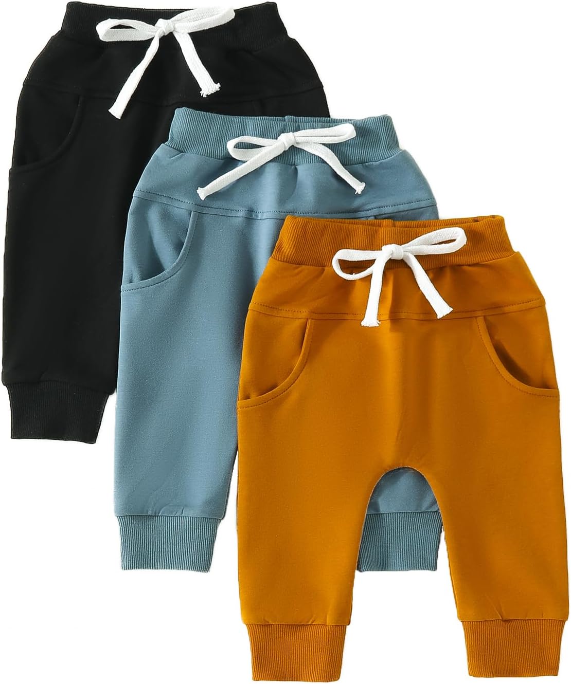 3-Pack Cotton Toddler Pants Animated Elastic Waist