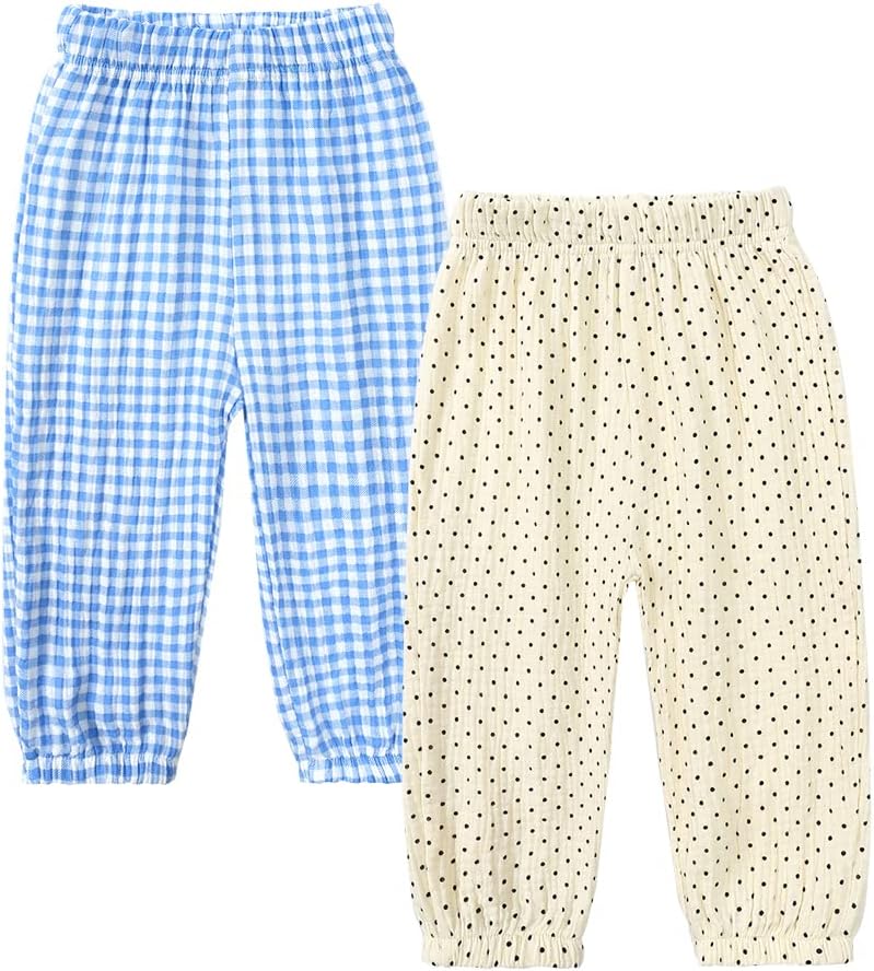 MYGBCPJS2-Piece Cute Cotton Linen Bloomers for Baby Boys and Girls