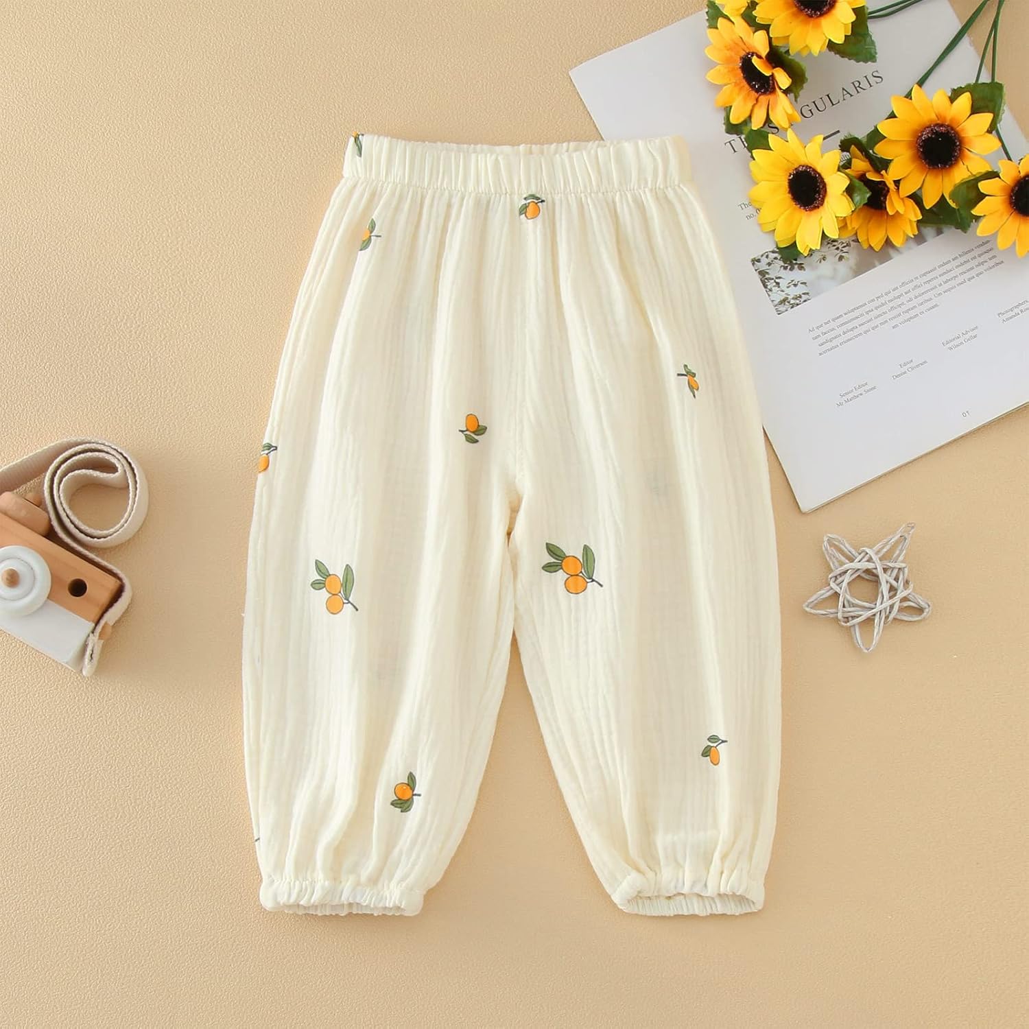 Toddler Linen Elastic Harem Pants for Boys and Girls 1