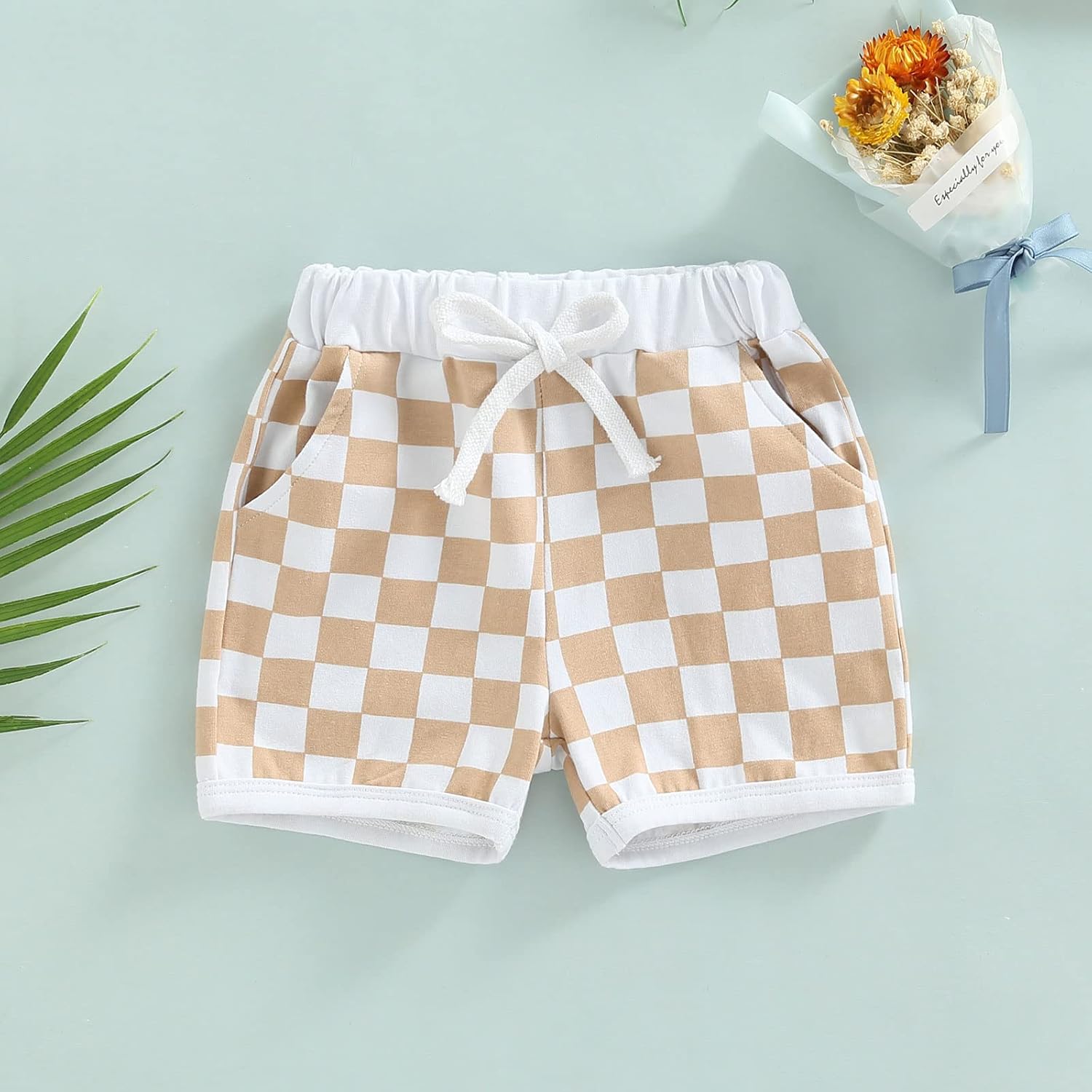 Brainy Checked Cotton Joggers for Infant Boys
