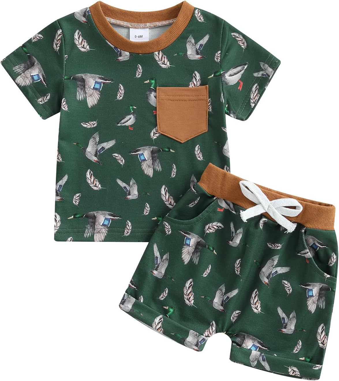 Summer Toddler Boys Duck Print Outfit Set