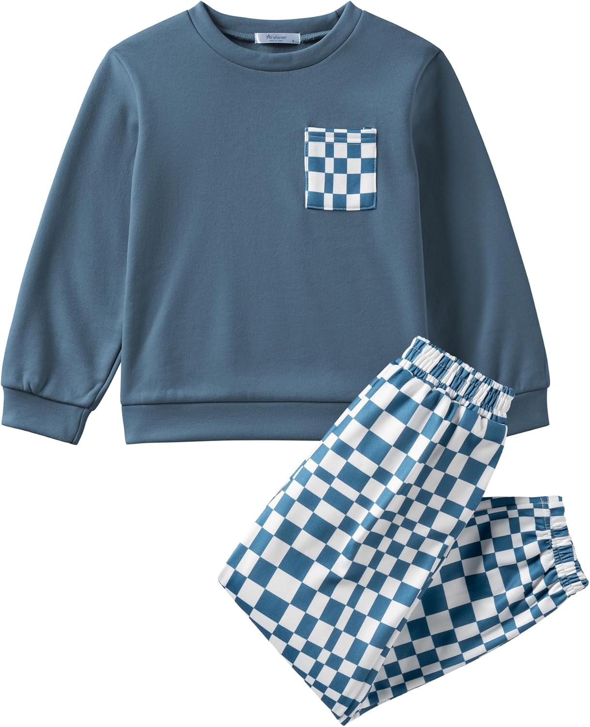 Arshiner Boys Fleece Sweatshirt Pants Outfit Set