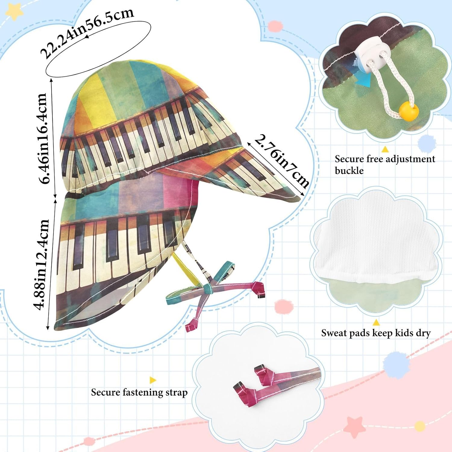 J JOYSAY UpF 50 Toddler Baby Sun Hat with Built-in Protection