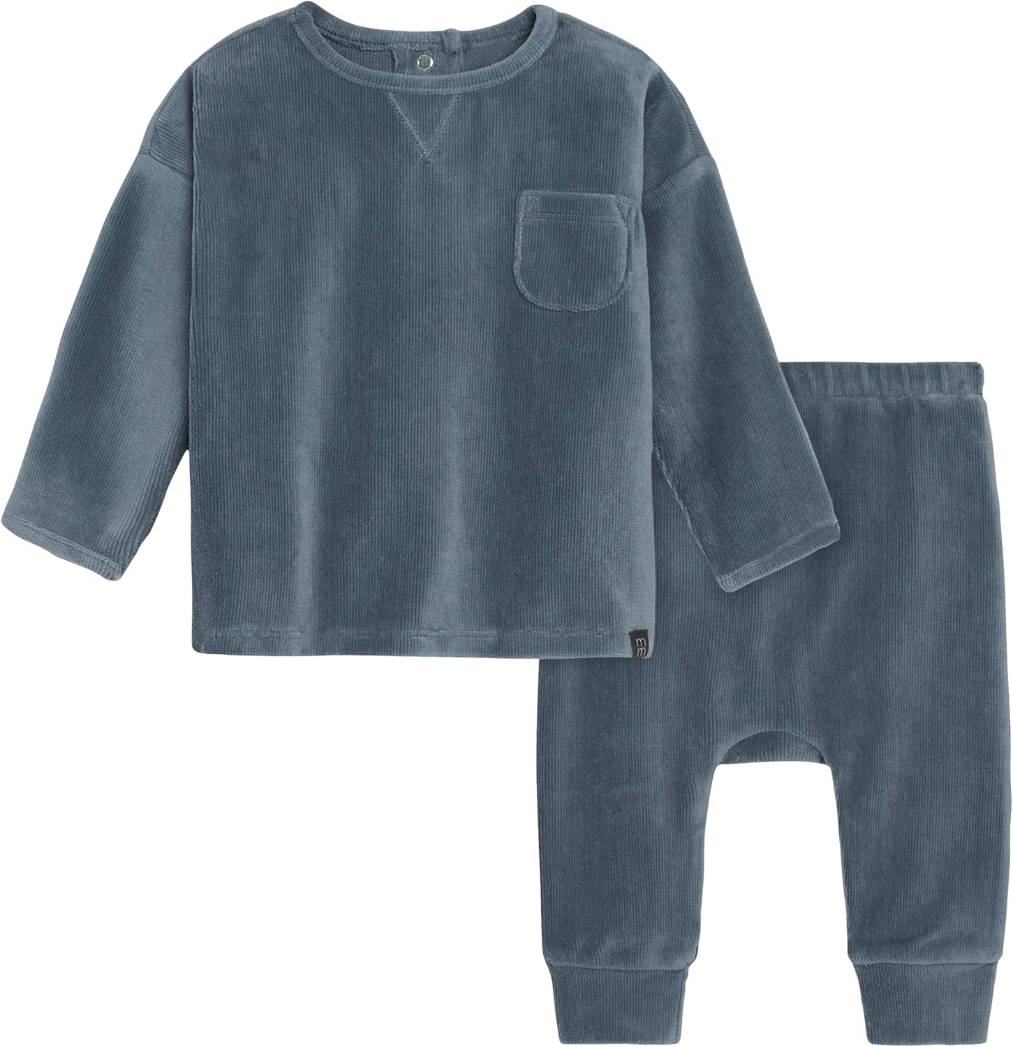 Modern Moments by Gerber Baby Velour 2-Piece Drop Shoulder Top Pant Set