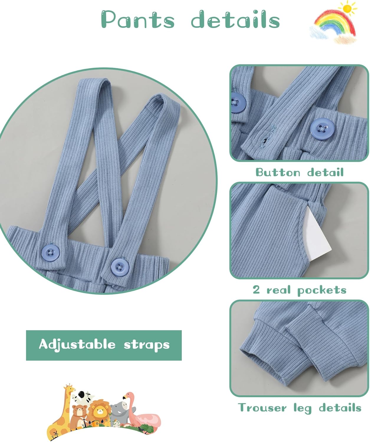 SanMio 0-18 Mo Lunar Baby Boy ROMPER SUSPENDER SET