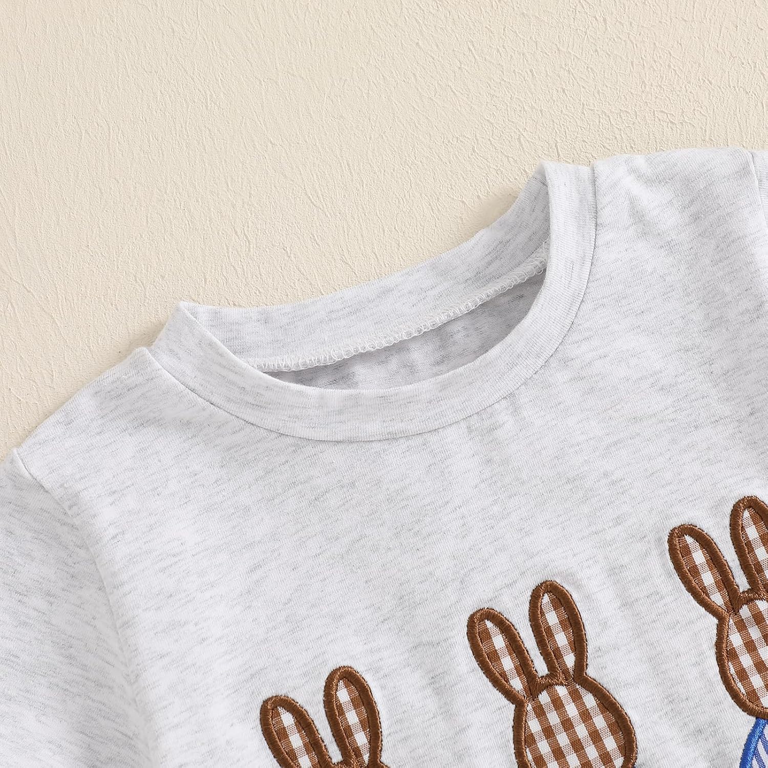 Mubineo T-Shirt Plaid Toddler Summer Bunny Set