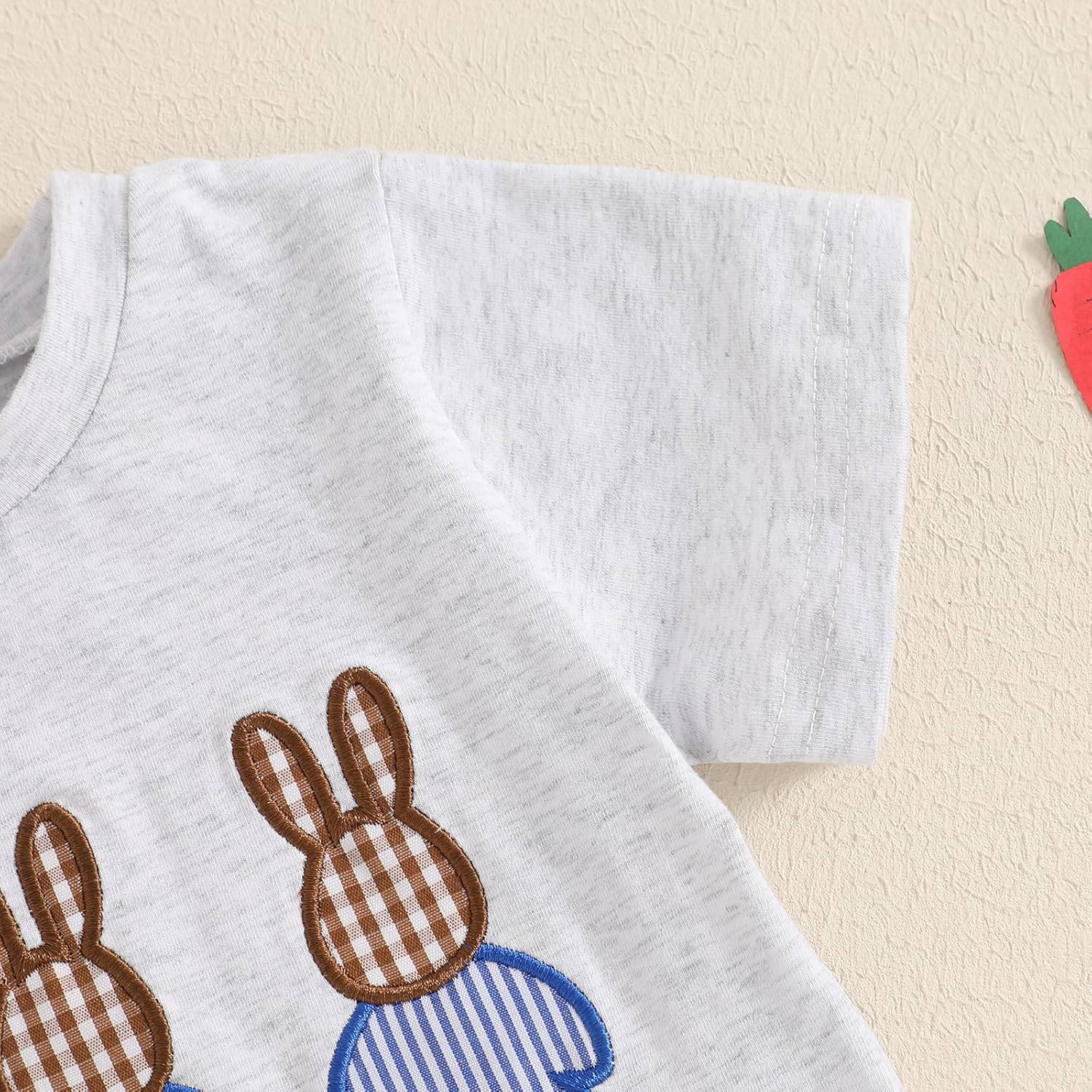 Mubineo T-Shirt Plaid Toddler Summer Bunny Set