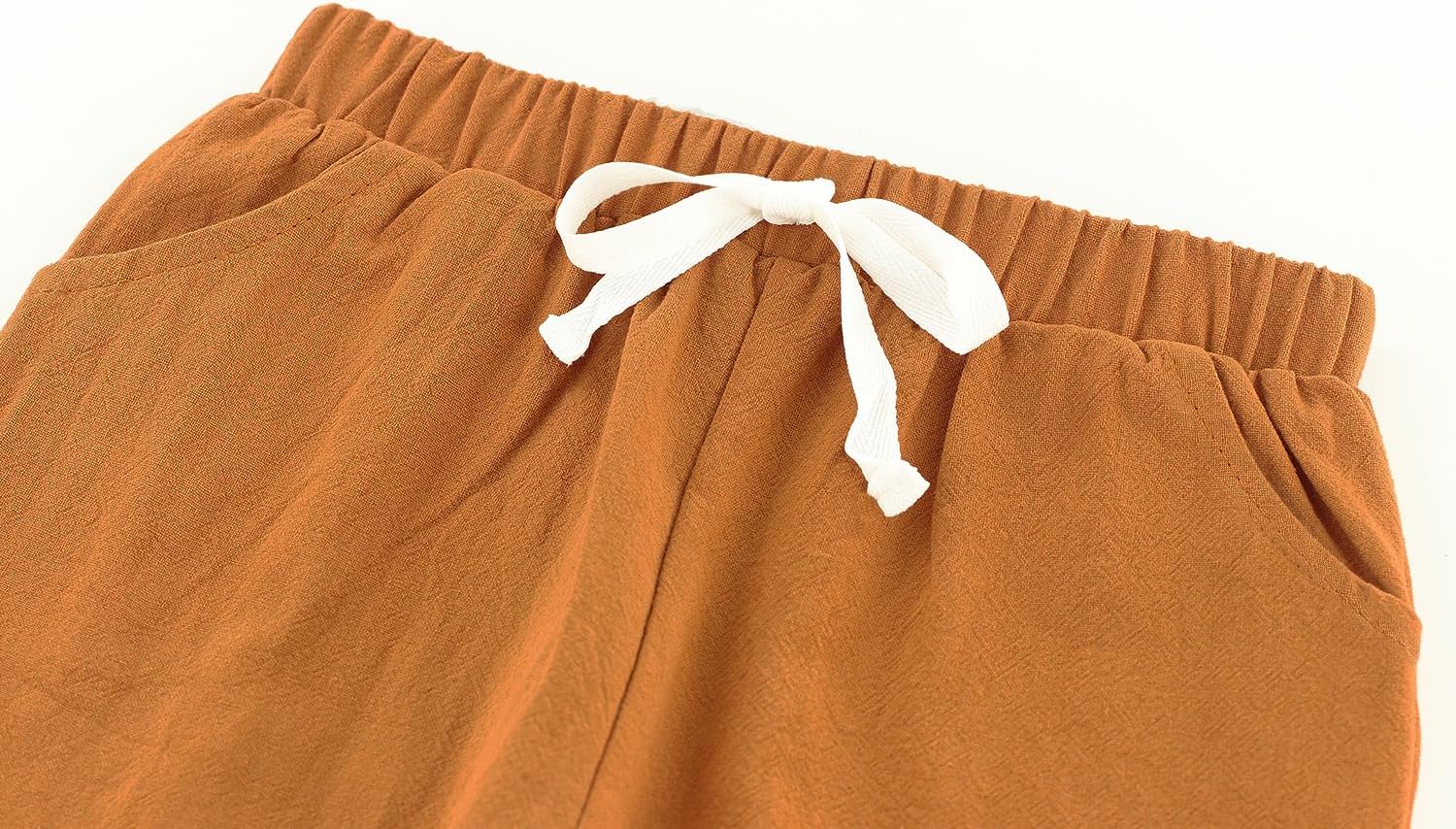 ACESTAR toddler boys 2-piece cotton linen set