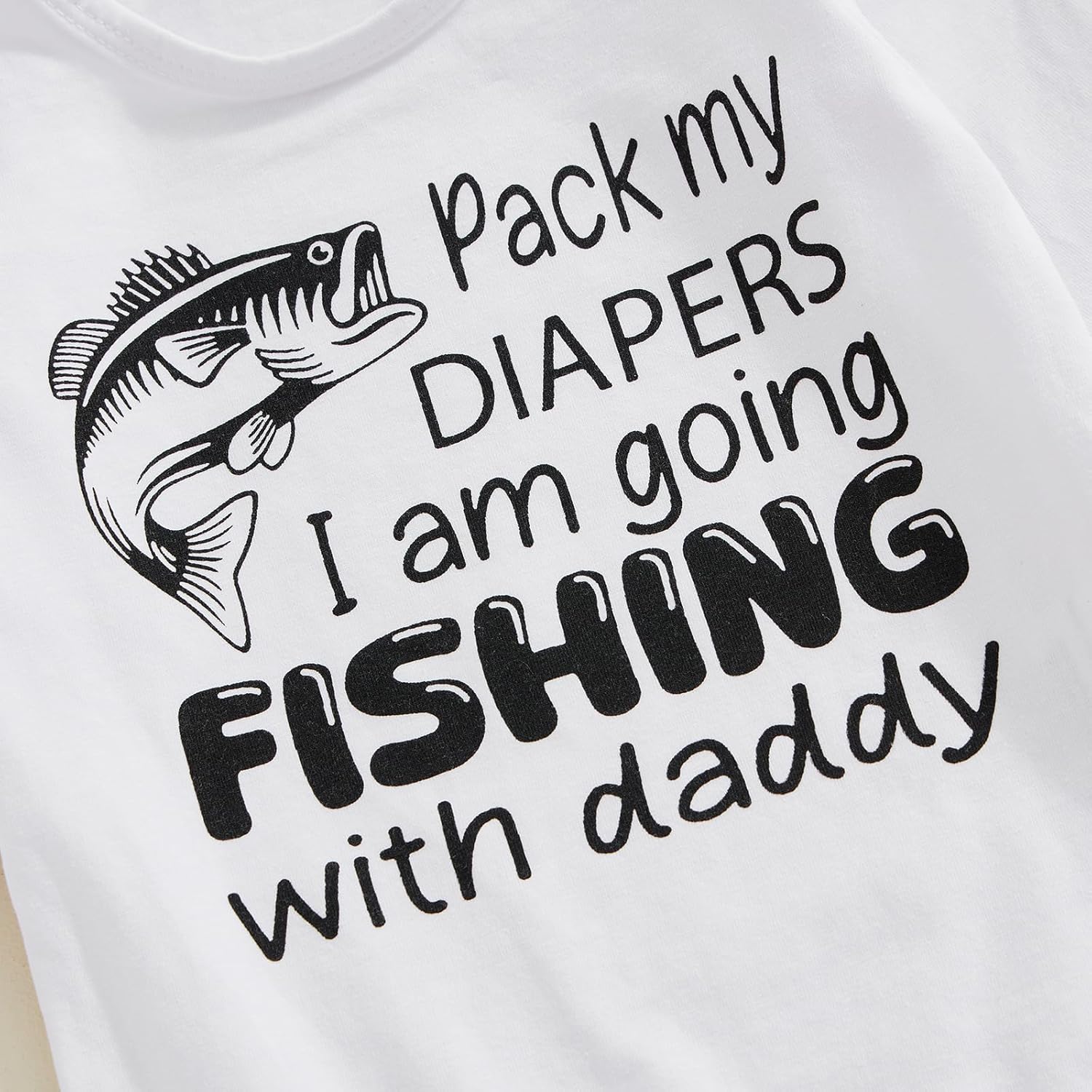 Lamuusaa Newborn Baby Boy Fall Fishing Outfit Romper Set