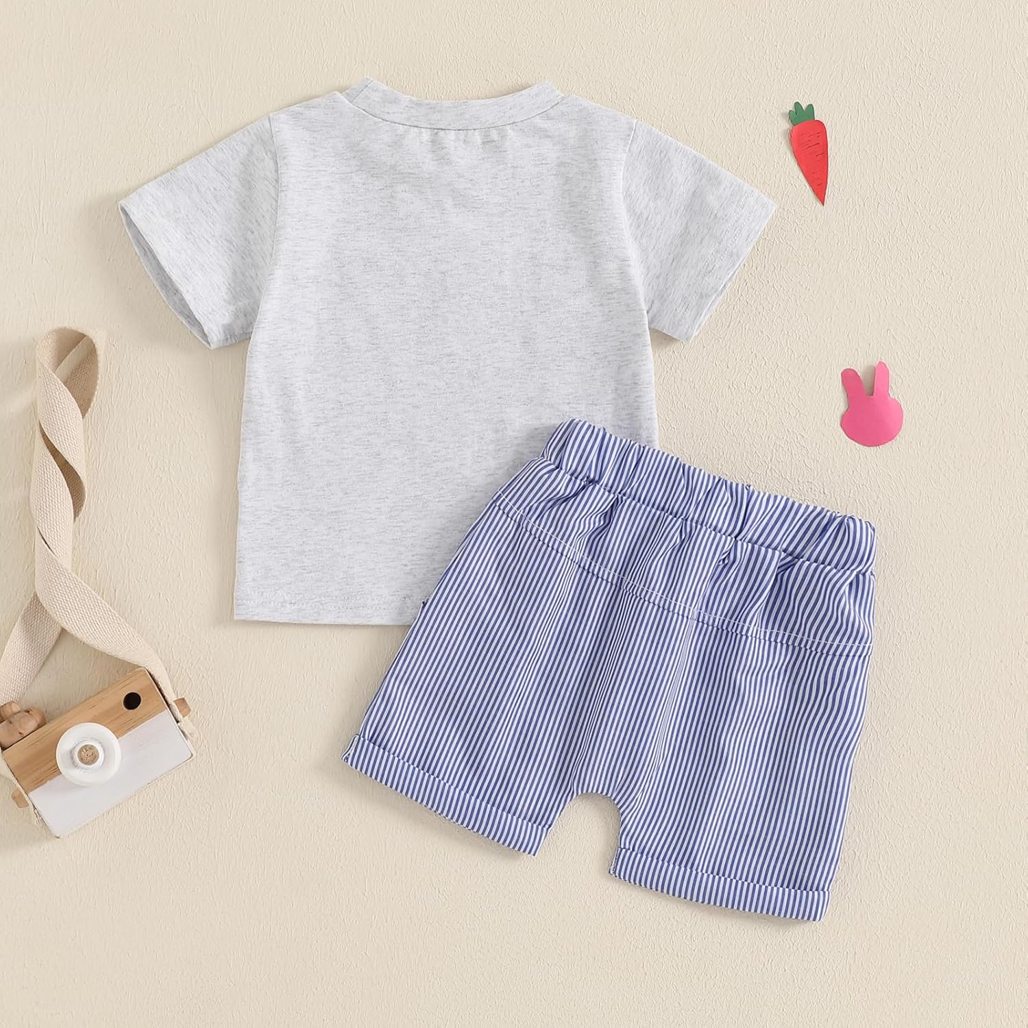 Mubineo T-Shirt Plaid Toddler Summer Bunny Set
