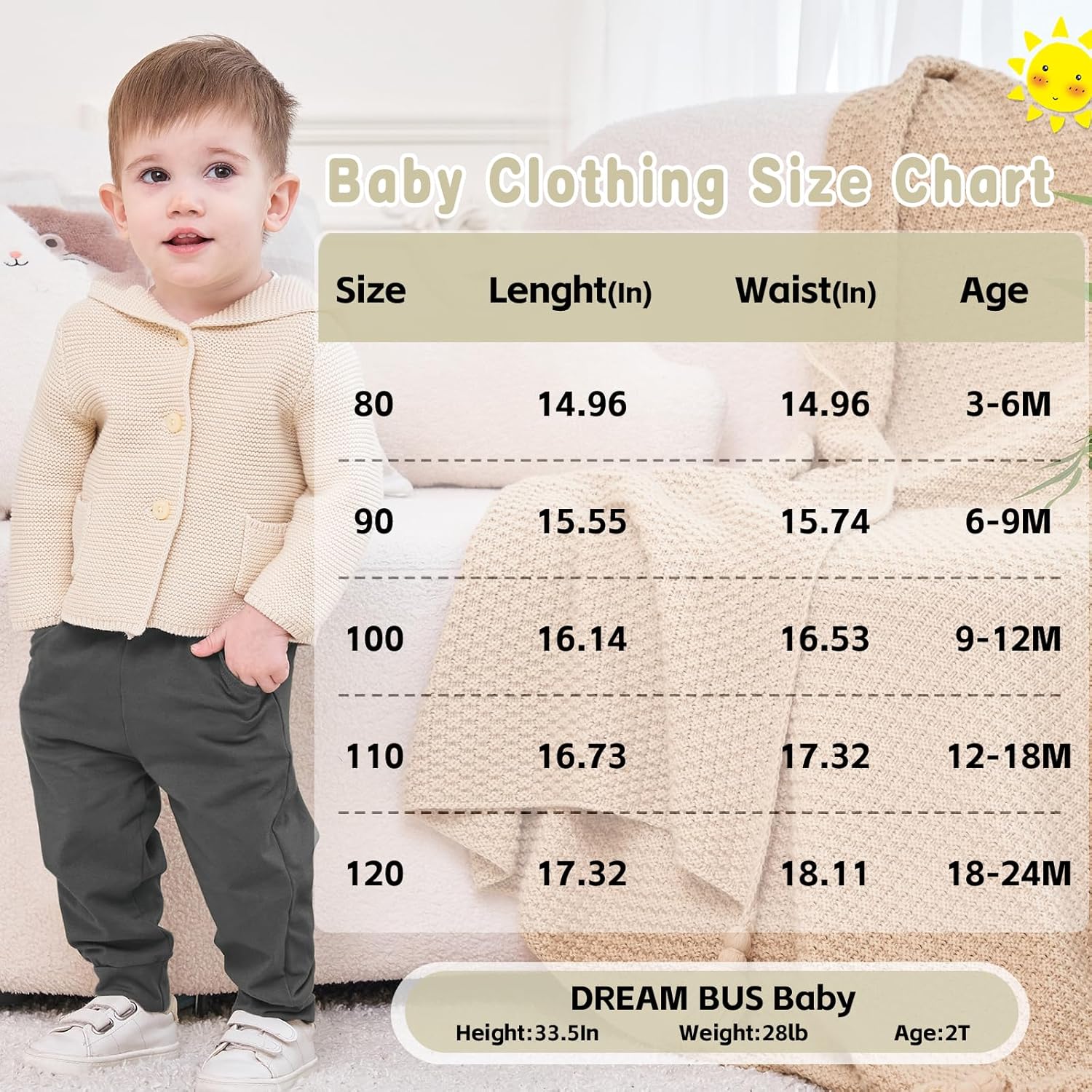 Adorable Toddler Jogger Pants with 3 Packs for Baby Boys