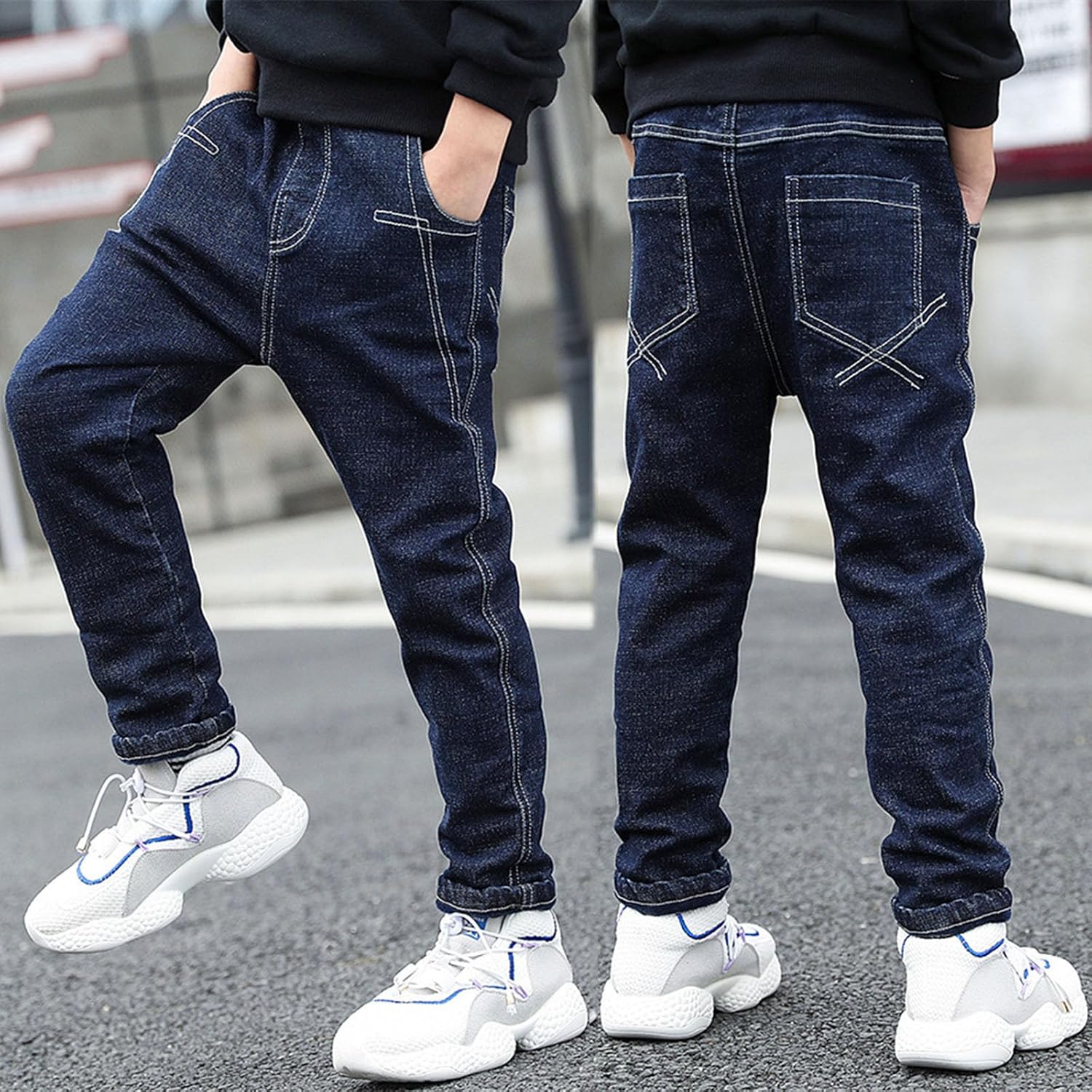 UNISEX BOYS BLOGT RIPPED DENIM PANTS
