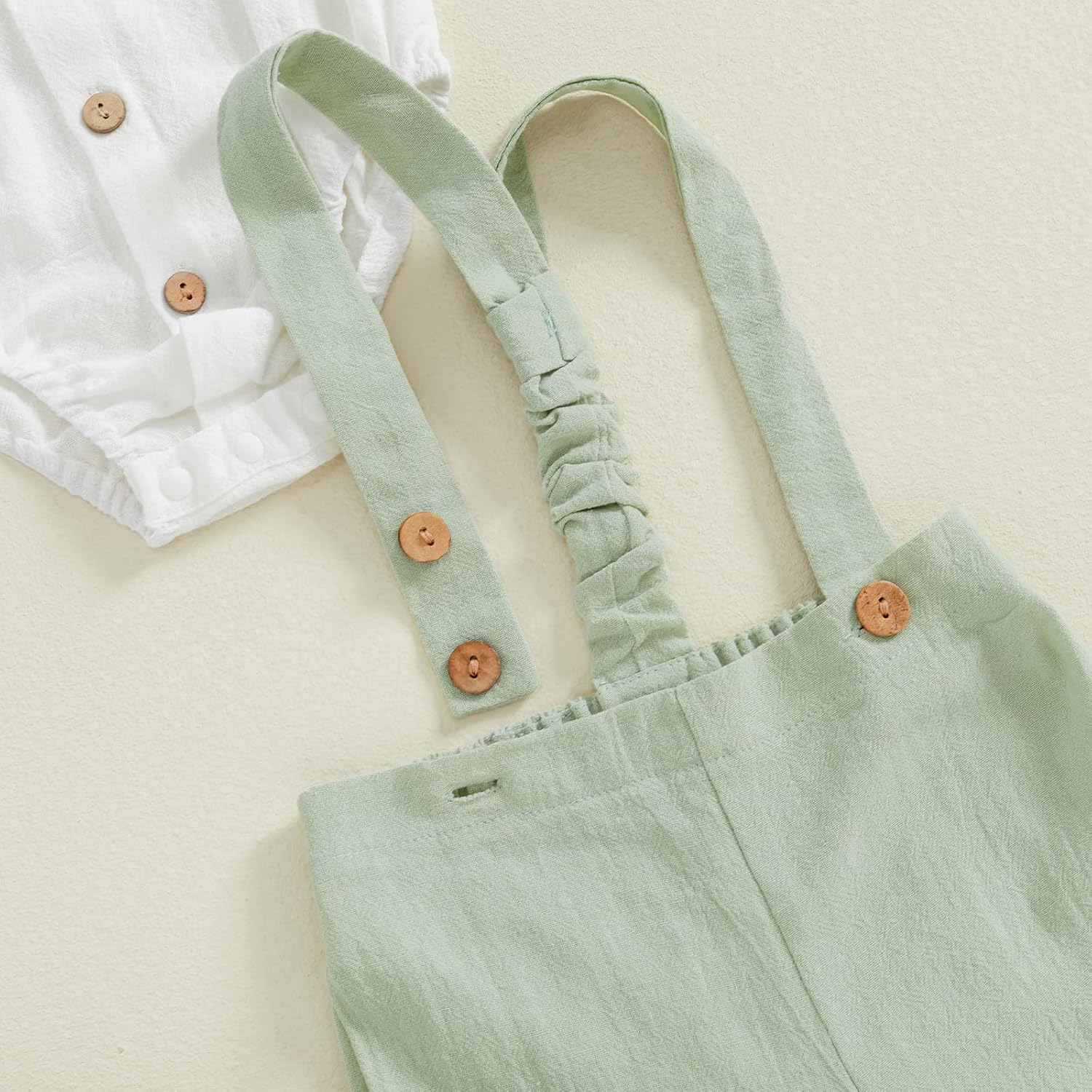 Newborn Baby Boy Bowtie Romper Set with Owsl Overalls