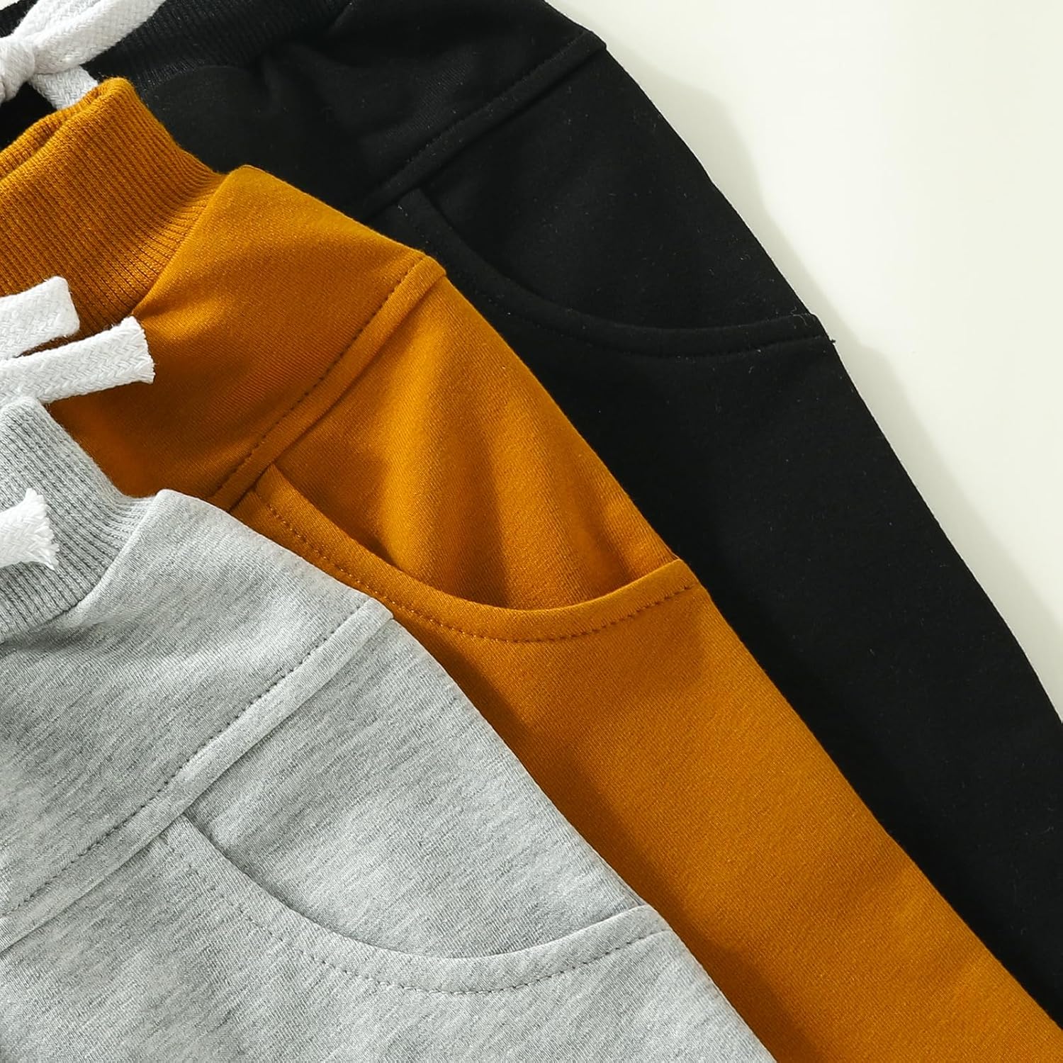 3-Piece Cozy Jogger Pants for Boys Elastic Waist Soft and Stretchy