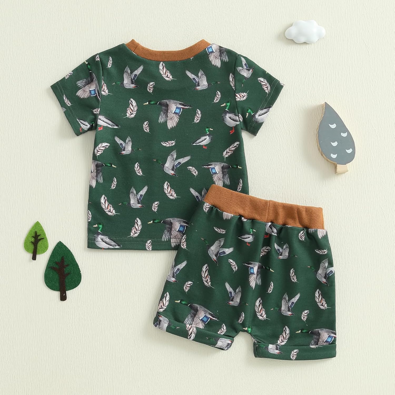 Summer Toddler Boys Duck Print Outfit Set