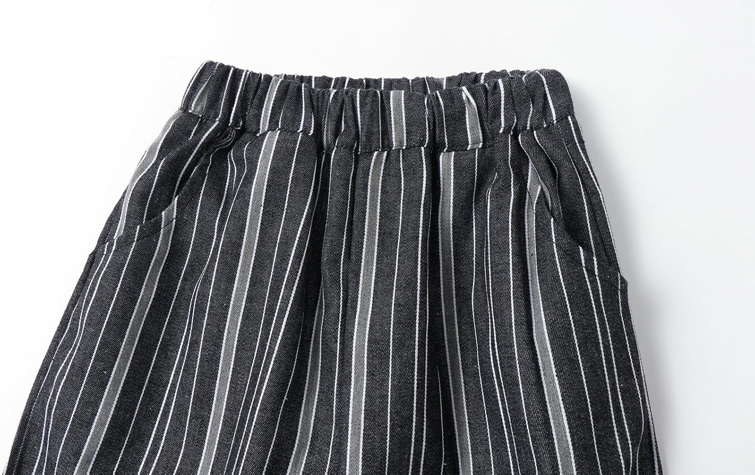LittleSpring Boys Girls Striped Wide Leg Pants for Kids