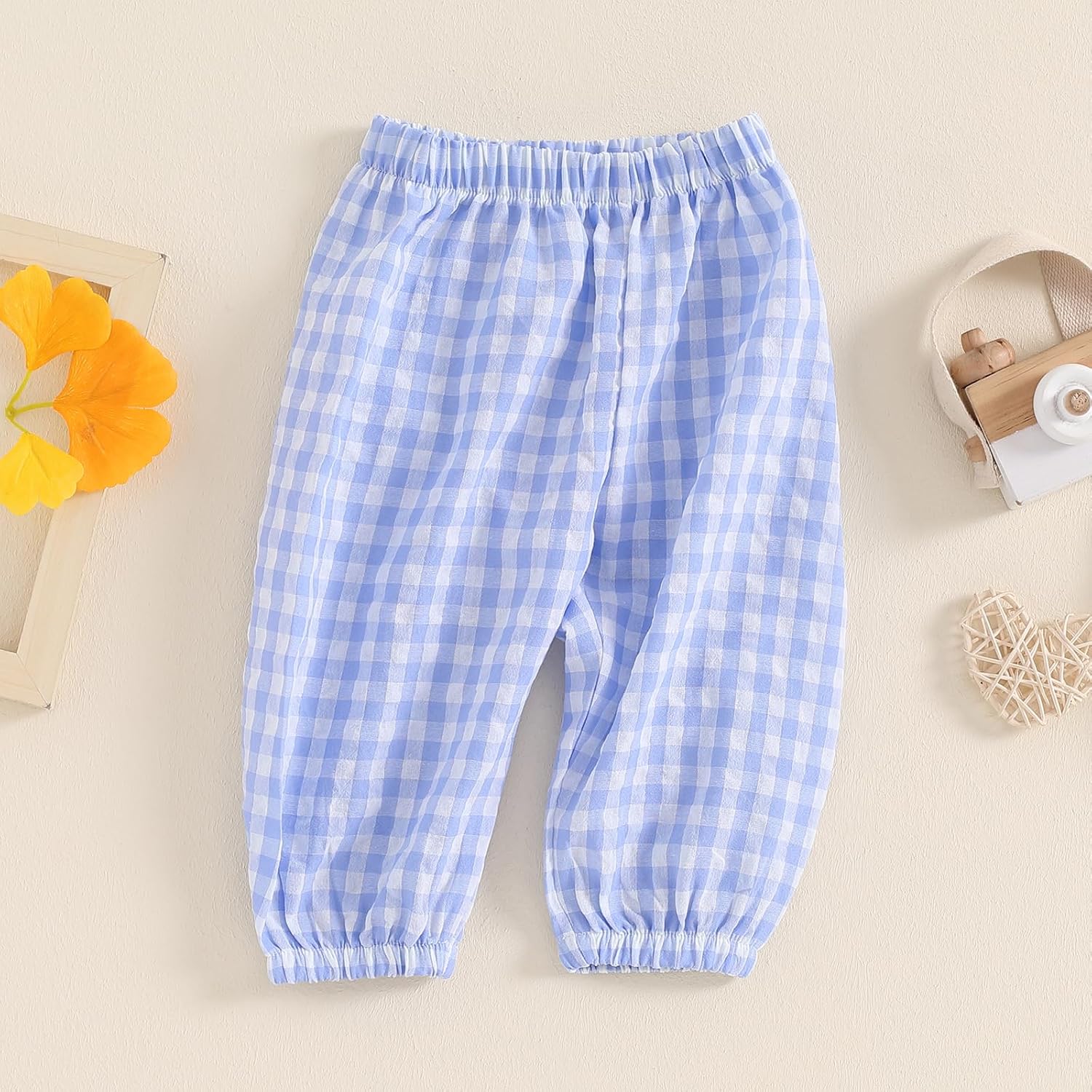 Toddler Plaid Linen Harem Pants for Boys Girls