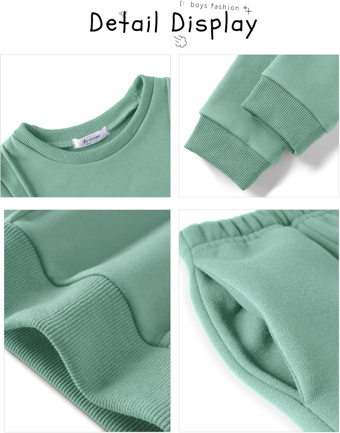 Arshiner Boys Round Neck Sweater Pants Set