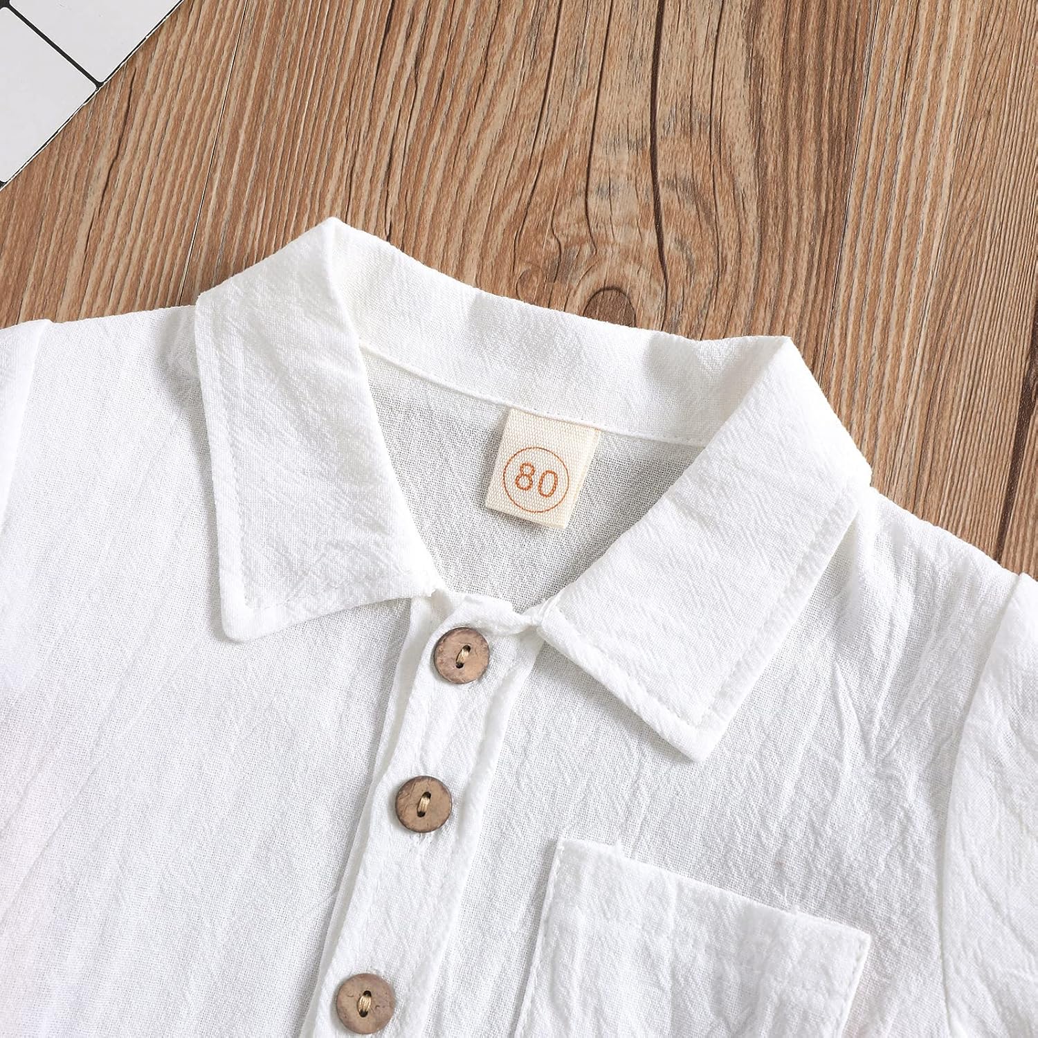 Shibaozi Toddler Boys Summer Outfit Cozy Button-Down Set with Pockets