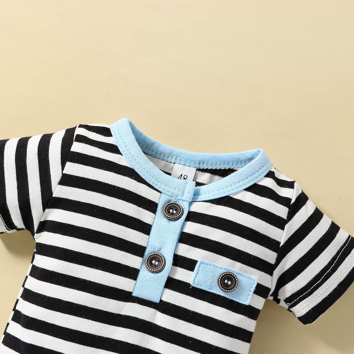 VINUOKER Boys Summer Blue Cotton Blend Striped Sport Casual Coordinate Outfit