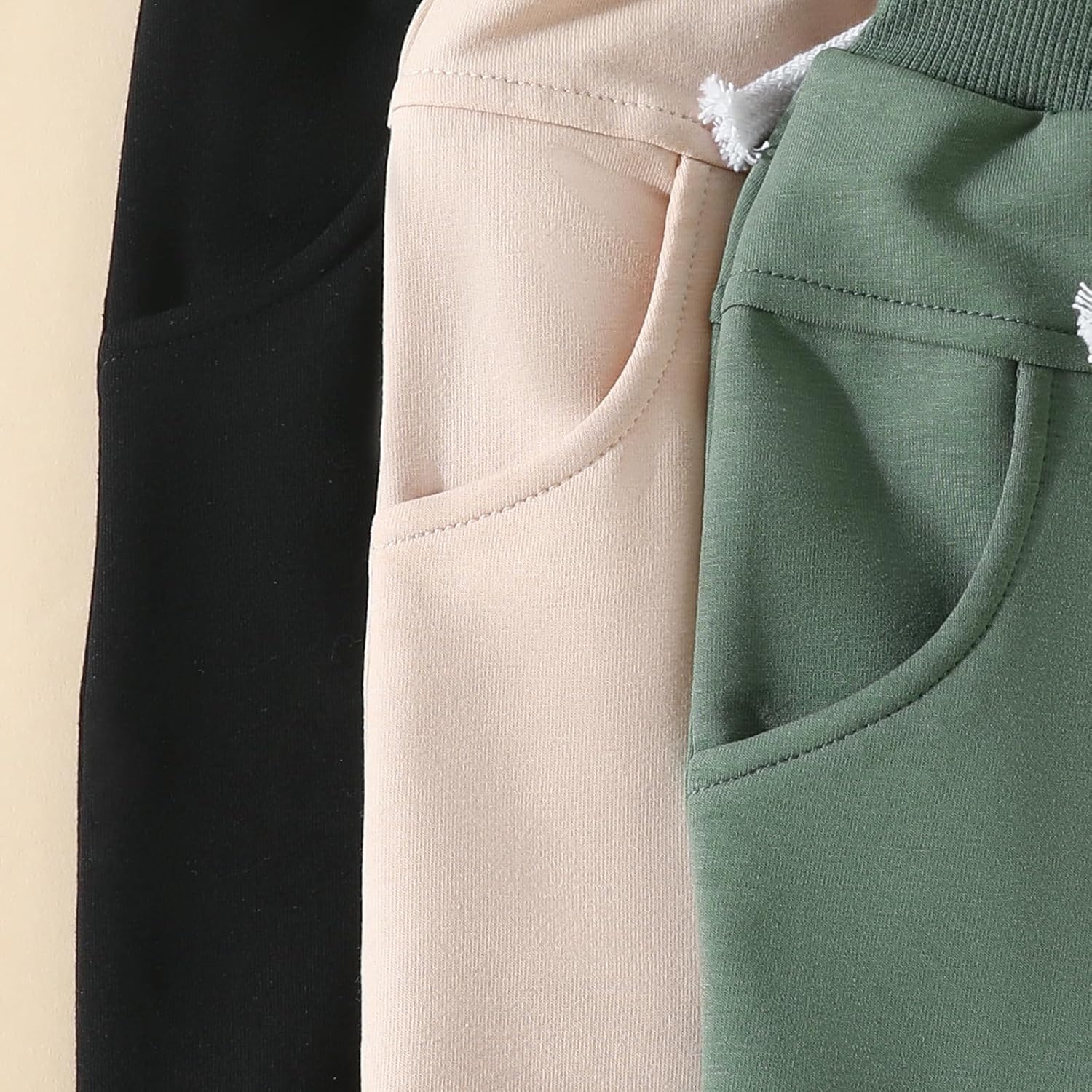 Baby Boys Sweatpants 3 Pack Solid Elastic Waist Jogger Pants Fall Winter printlns