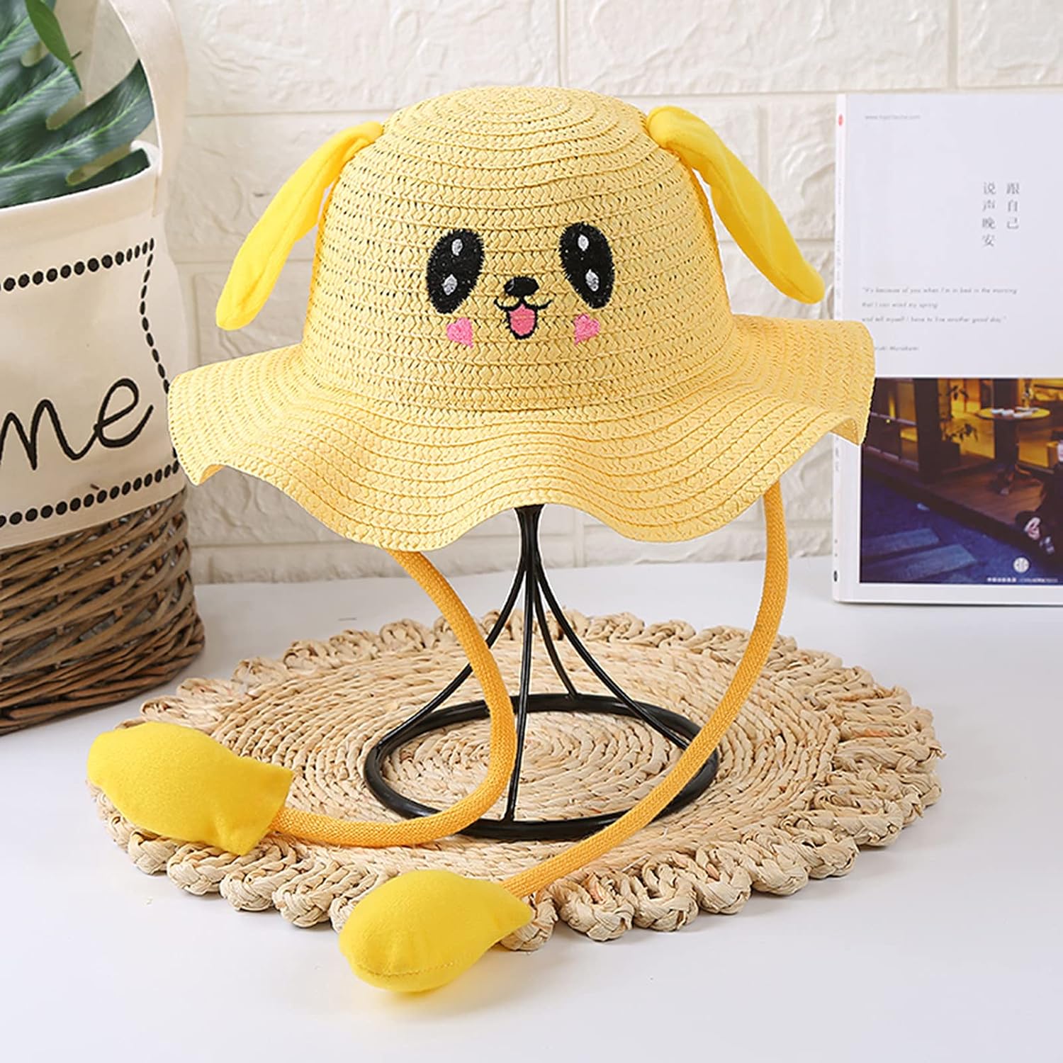 Adorable Wavy Brim Tie Hat for Kids UPF 50 Sun Protection