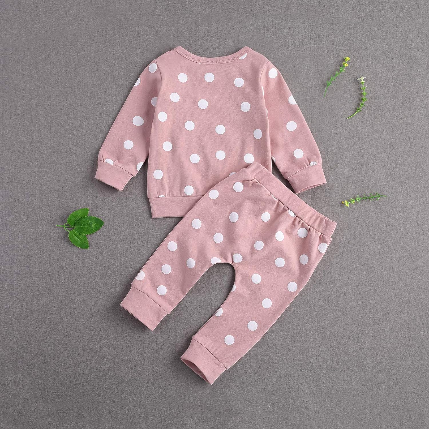 Long Sleeve Polka Dot 2-Piece Outfit Set for Kids